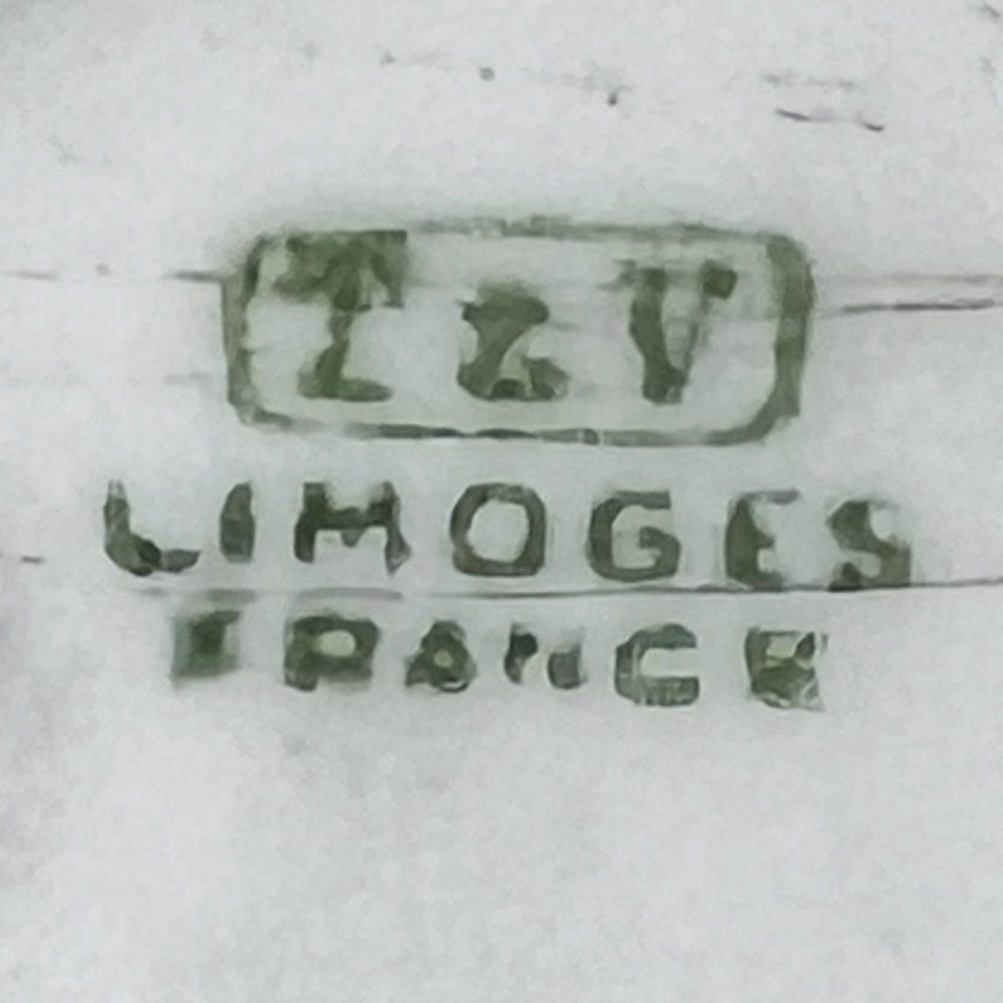 Antique T&V Limoges Porcelain Floor Vase Art Nouveau Iris Pewter Overlay 17.75 Tall - Poppy's Vintage Clothing