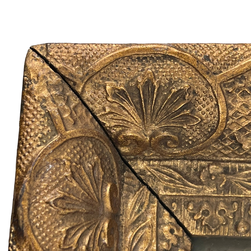 Antique Jesus Christ King Chromo Litho Print in Ornate Gold Gesso Frame - Poppy's Vintage Clothing