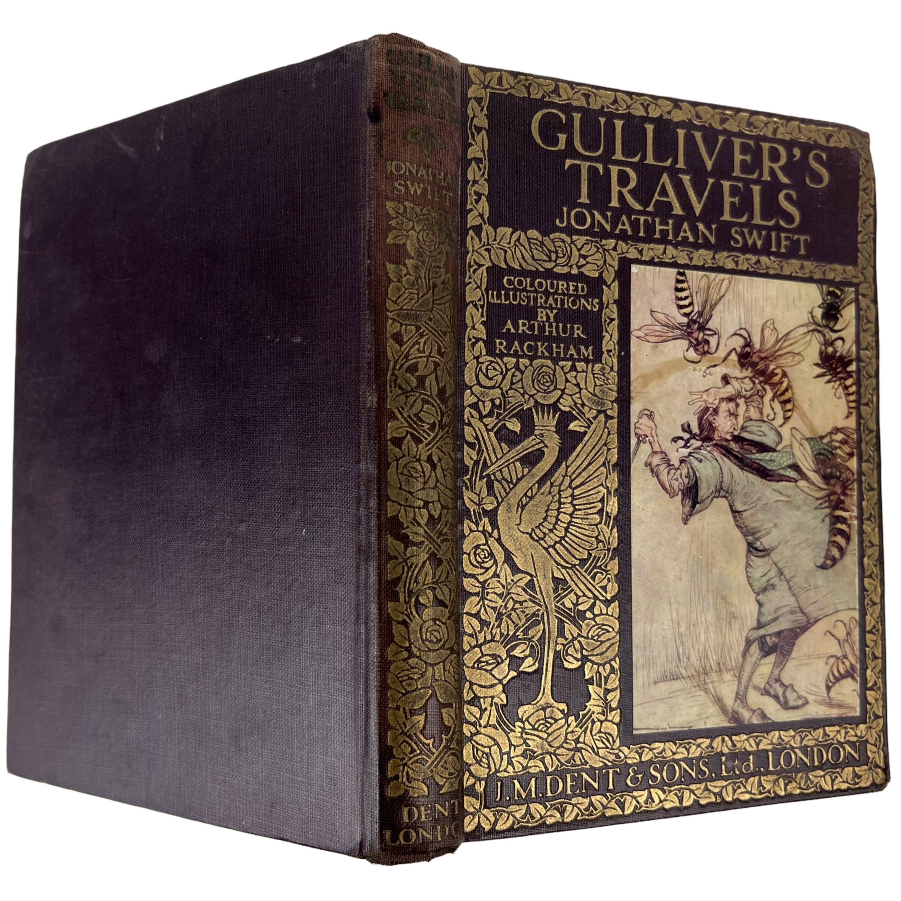 Antique Childrens Book Gullivers Travels Jonathan Swift w Arthur