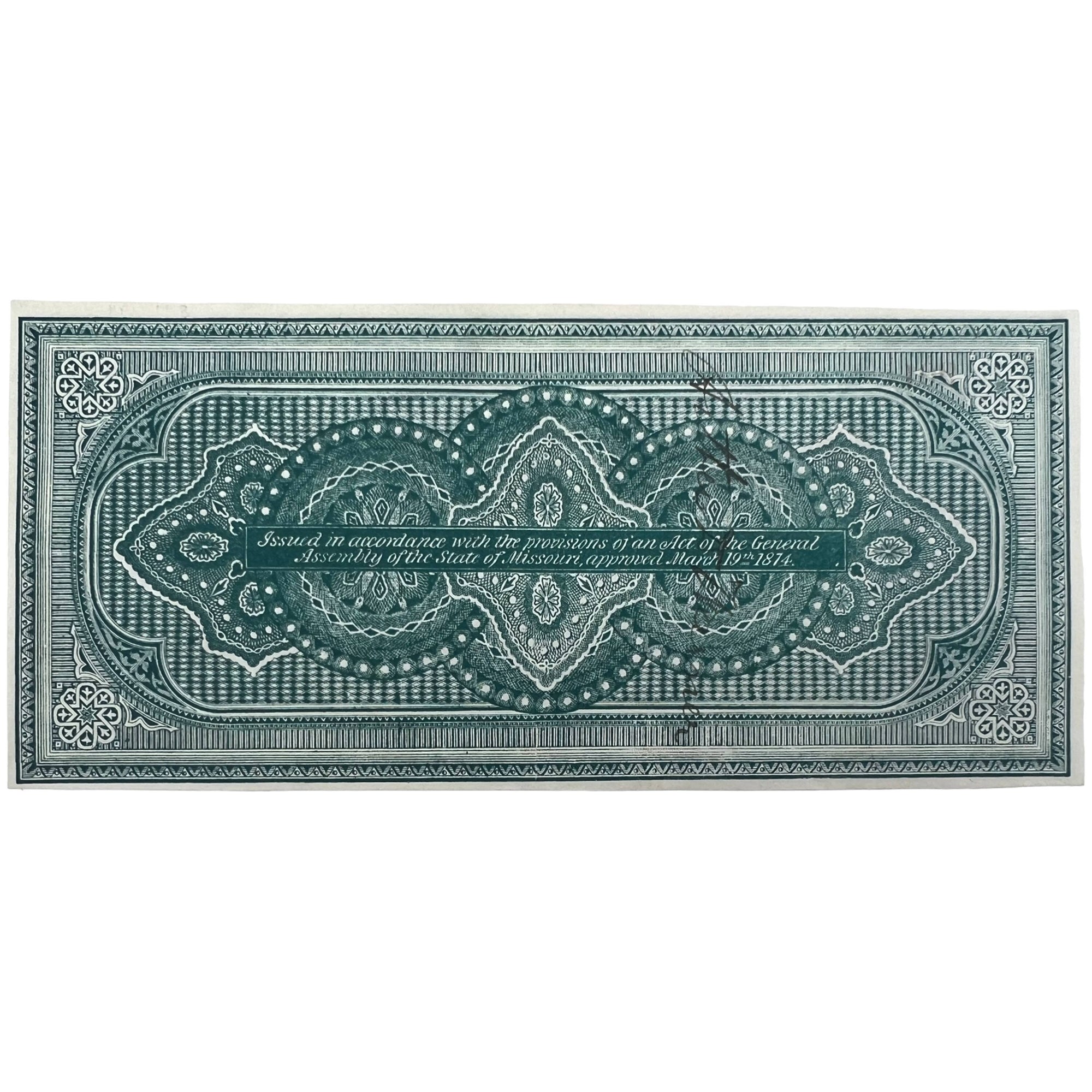 Antique 1874 Post Civil War Missouri 15th Regiment Claim Check - Poppy's Vintage Clothing