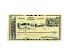 Antique 1881 Nevada State Check Payment to Senator Joseph T Williams - Poppy's Vintage Clothing