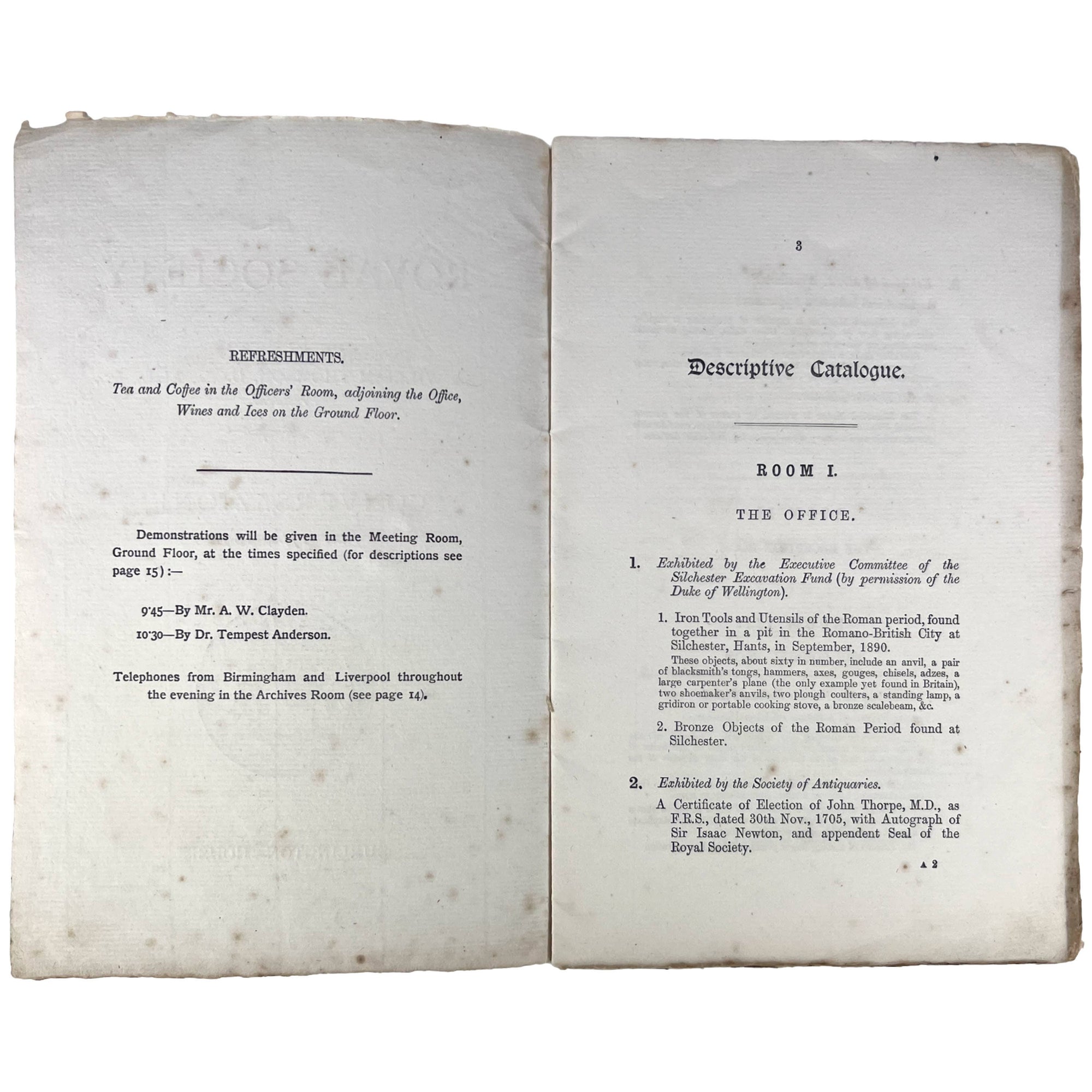 Antique 1891 Catalog of The Royal Society Conversazione Exhibits at Burlington House - Poppy's Vintage Clothing