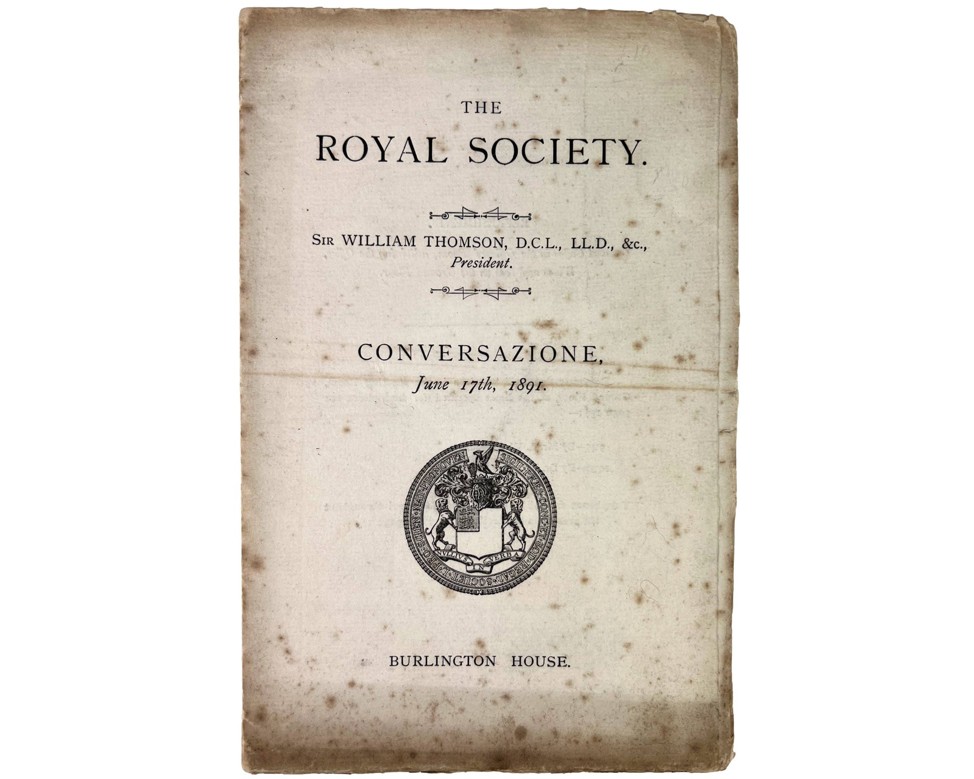Antique 1891 Catalog of The Royal Society Conversazione Exhibits at Burlington House - Poppy's Vintage Clothing