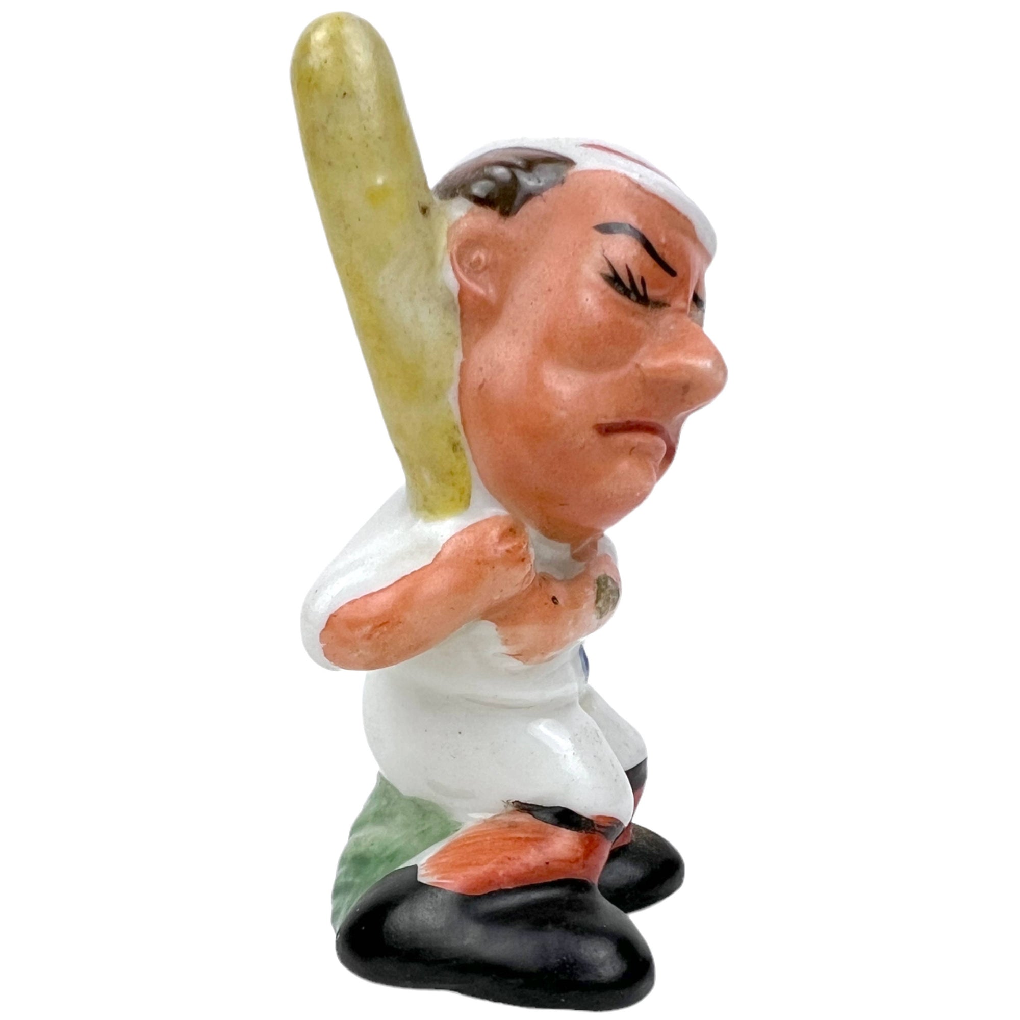 Vintage 1940s Occupied Japan Figurine Baseball Player at Bat - Poppy's Vintage Clothing