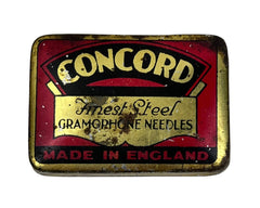Vintage Gramophone Needles In Concord Tin Made in England - Poppy's Vintage Clothing