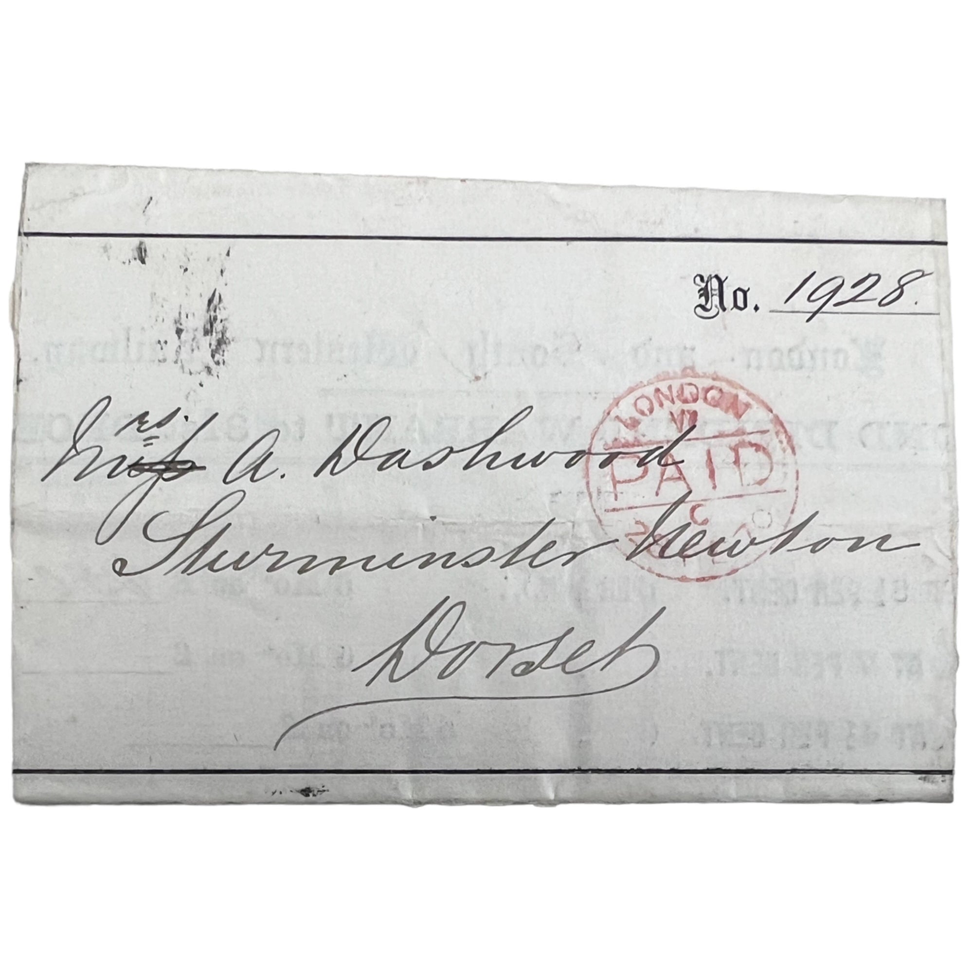 Antique 1869 London & South Western Railway Warrant in Envelope Form - Poppy's Vintage Clothing