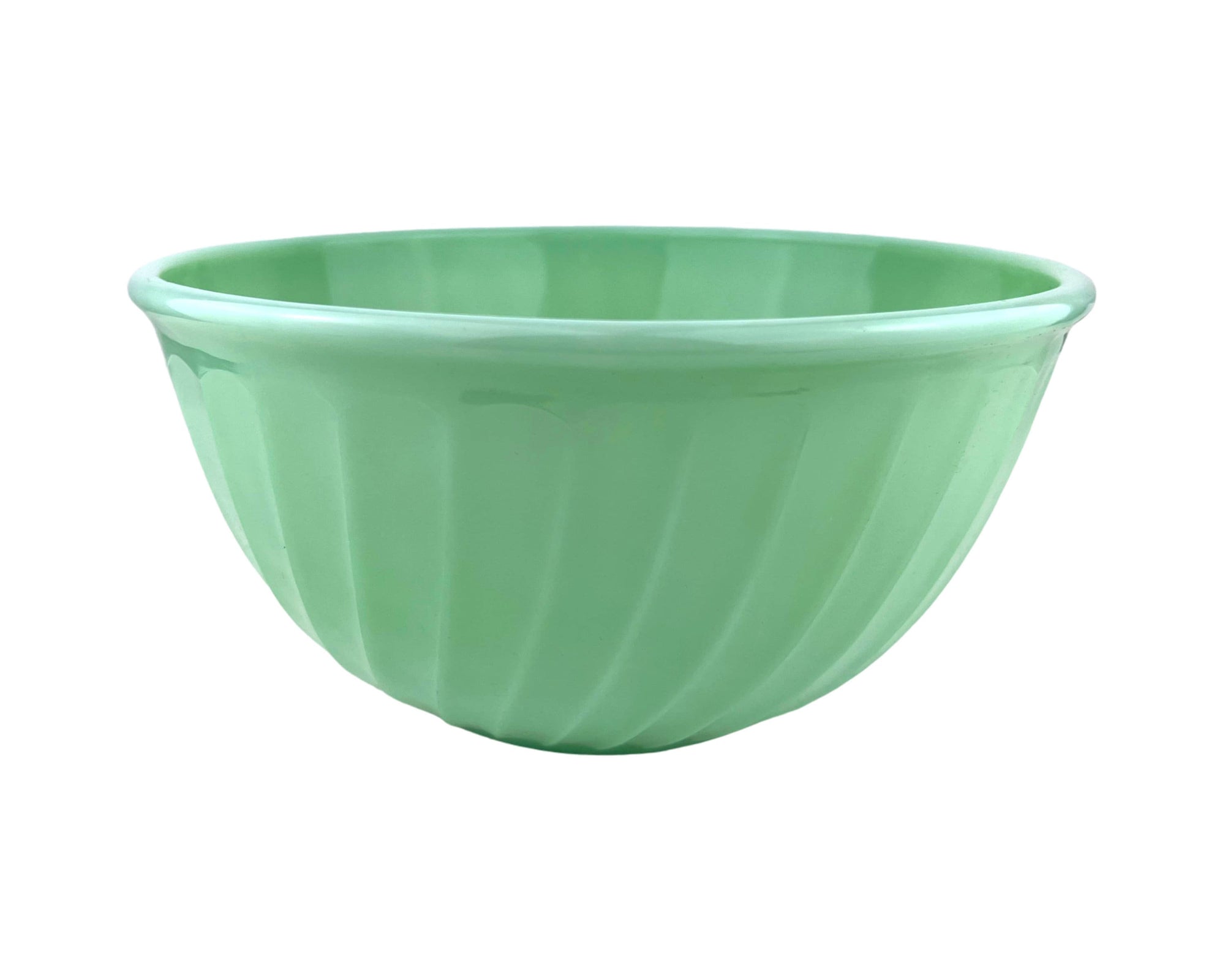 Vintage Fire King Jadeite Swirl Mixing Bowl Medium 9 Oven Ware - Poppy's Vintage Clothing
