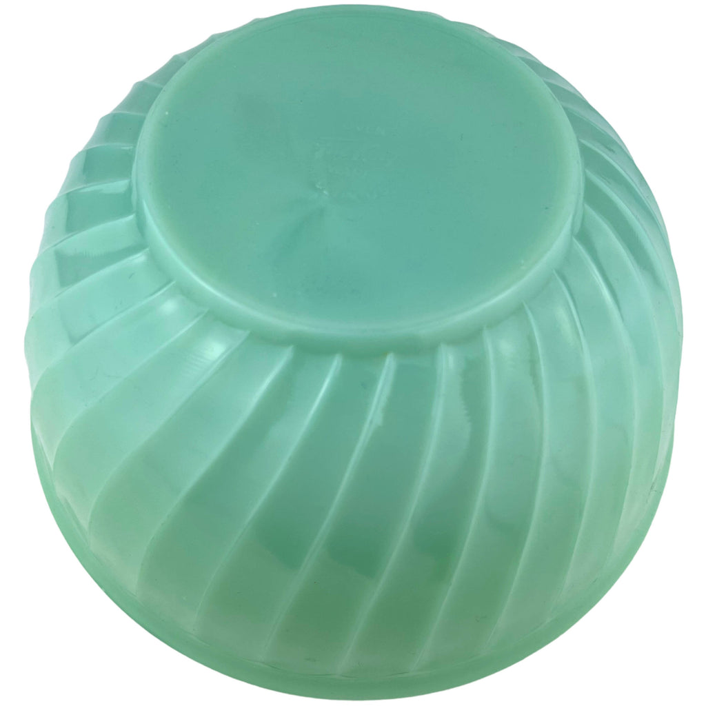 Vintage Fire King Jadeite Swirl Mixing Bowl Medium 9 Oven Ware - Poppy's Vintage Clothing
