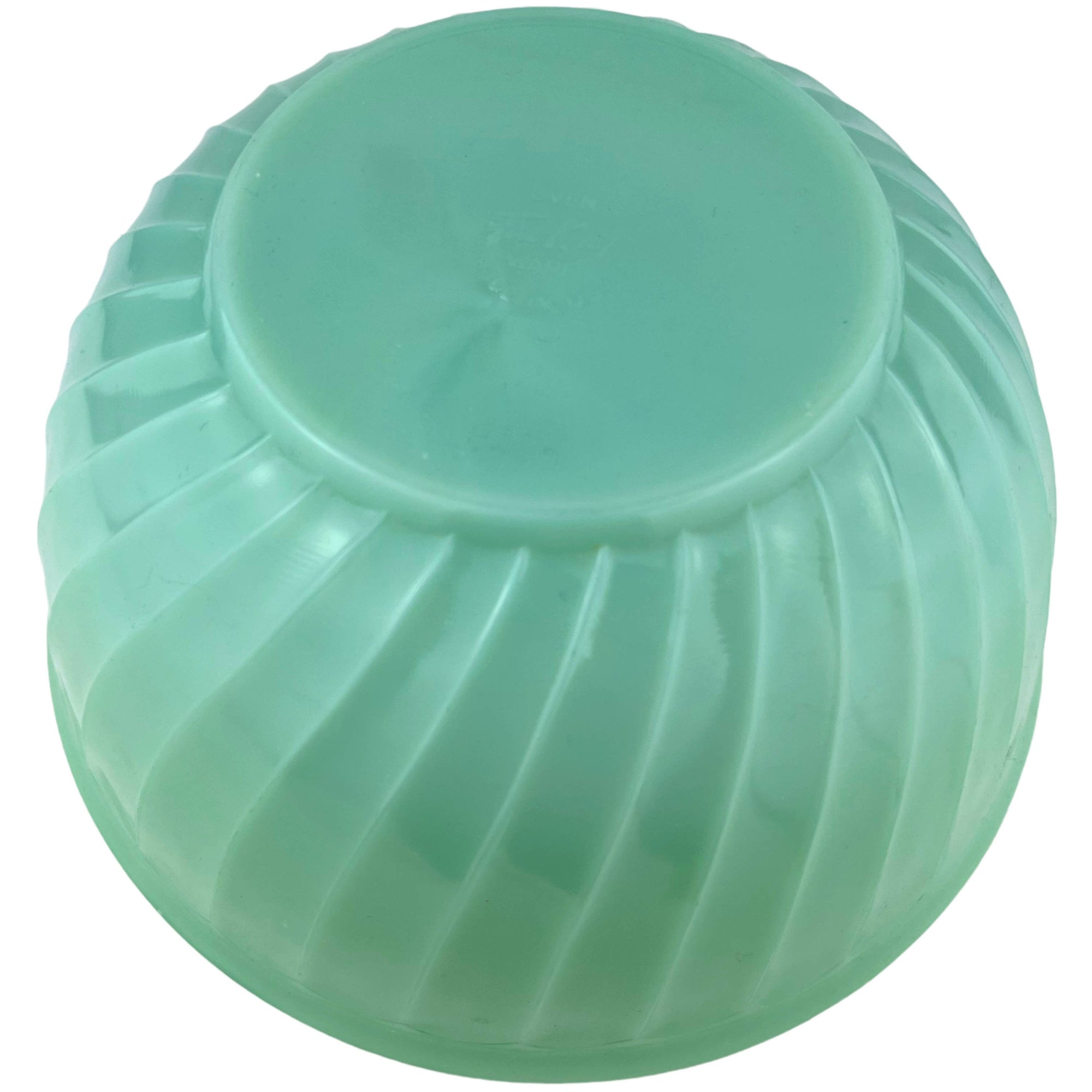 Vintage Fire King Jadeite Swirl Mixing Bowl Medium 9 Oven Ware - Poppy's Vintage Clothing