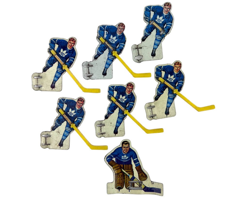 Vintage 1960s Hockey Players Metal with Plastic Sticks for Eagle Game Toronto Maple Leafs - Poppy's Vintage Clothing