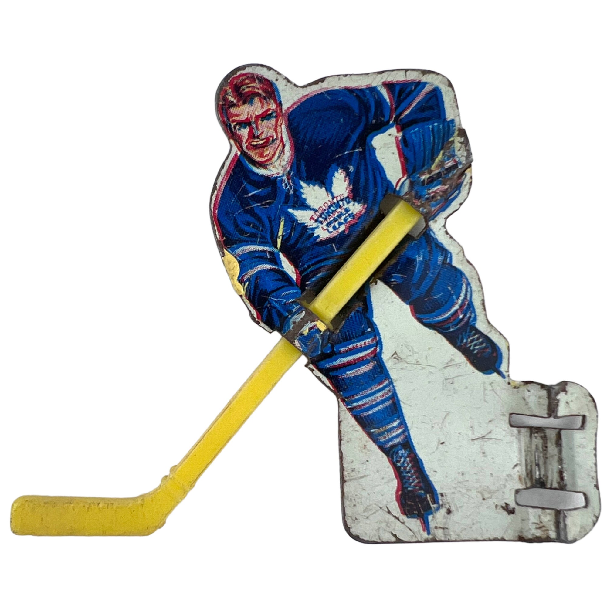 Vintage 1960s Hockey Players Metal with Plastic Sticks for Eagle Game Toronto Maple Leafs - Poppy's Vintage Clothing