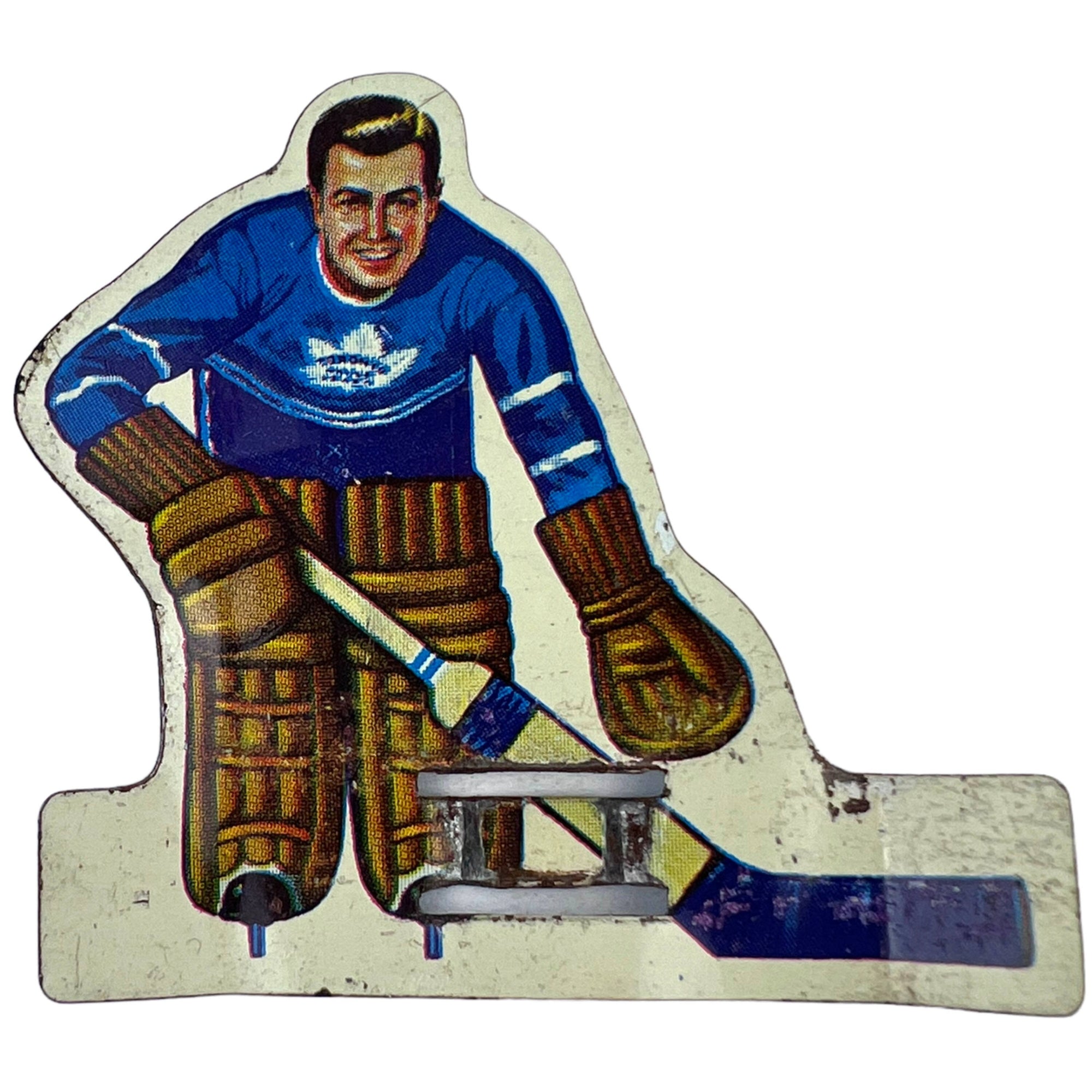 Vintage 1960s Hockey Players Metal with Plastic Sticks for Eagle Game Toronto Maple Leafs - Poppy's Vintage Clothing