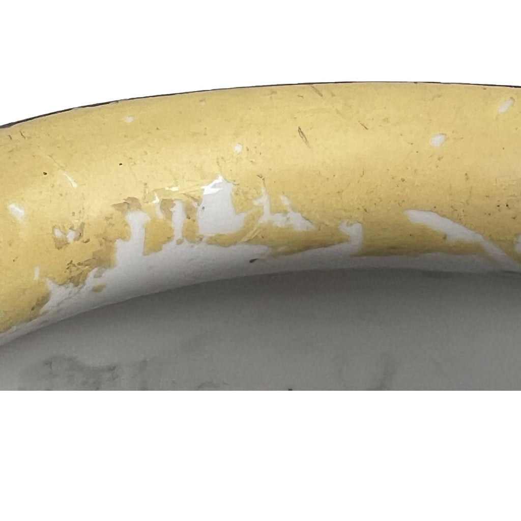 Antique T&V Limoges Porcelain Floor Vase Art Nouveau Iris Pewter Overlay 17.75 Tall - Poppy's Vintage Clothing