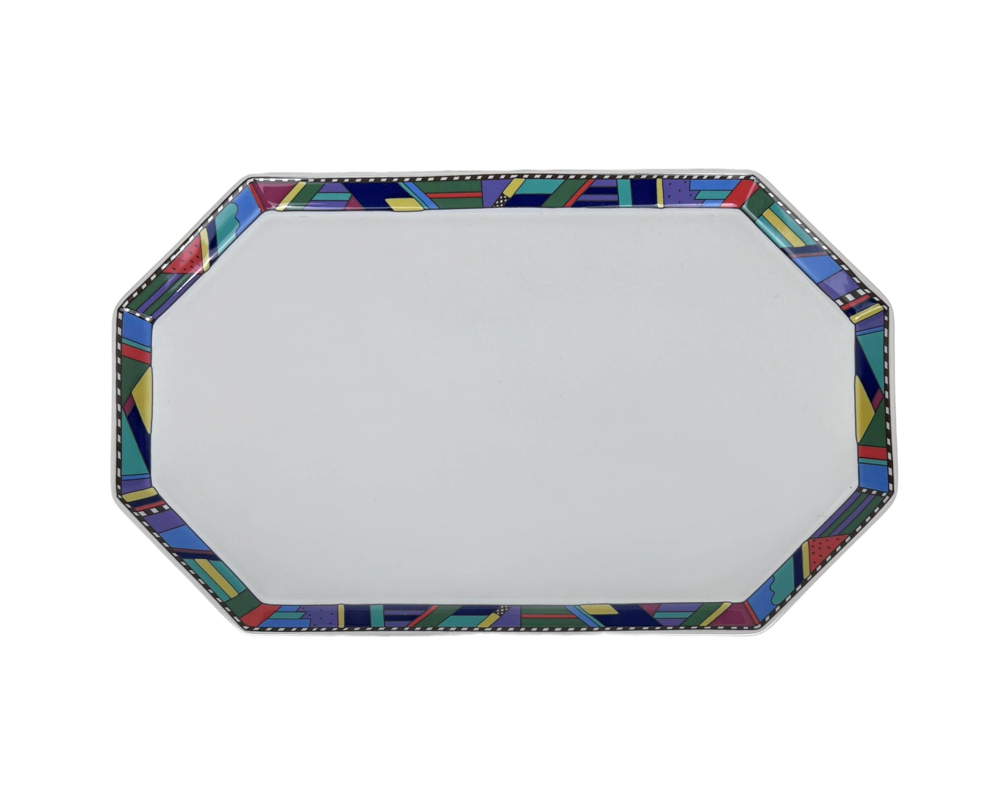 Vintage 1990s Rosenthal Porcelain Memphis Style Metropol Serving Platter 15 by Barbara Brenner - Poppy's Vintage Clothing