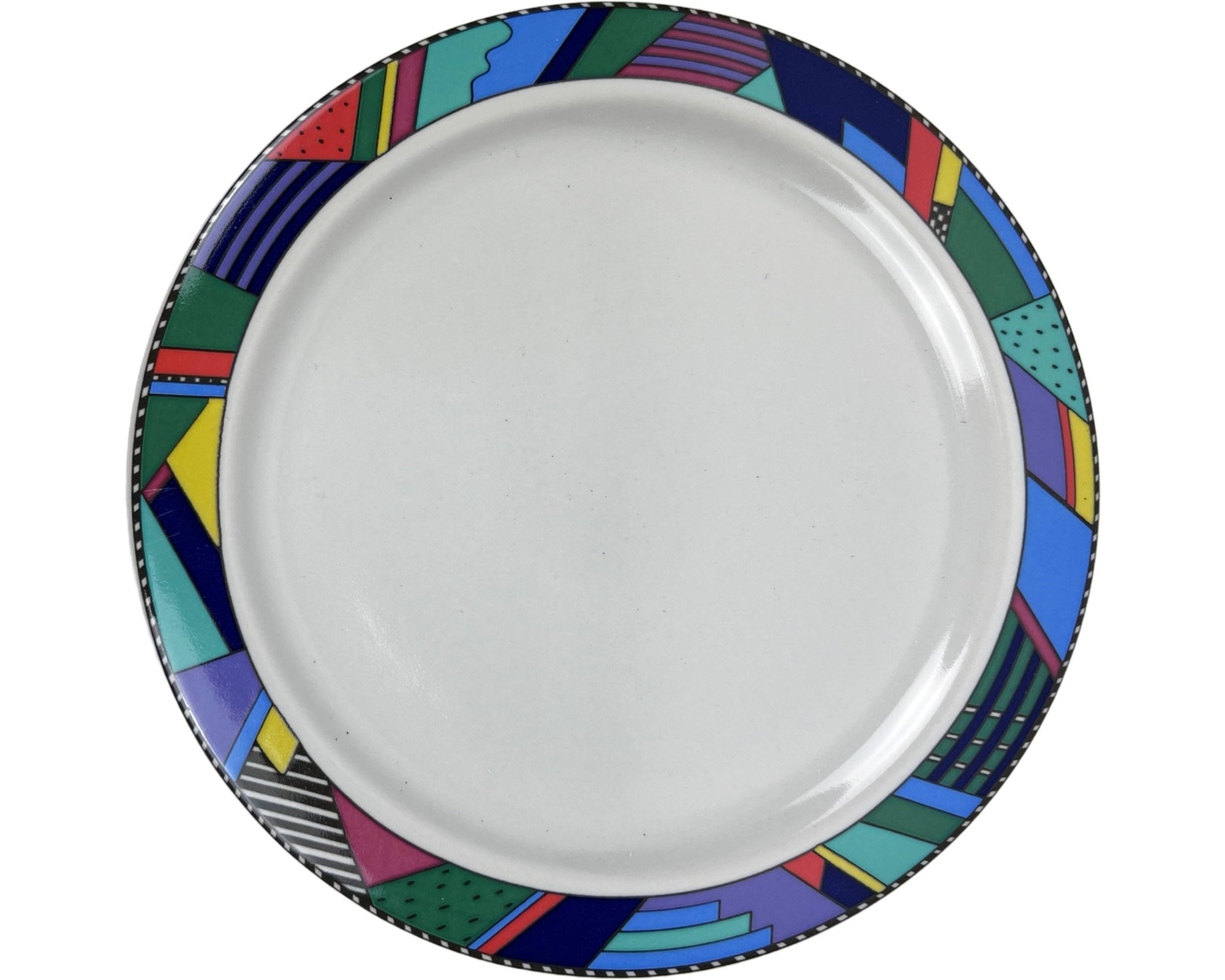 Vintage 1990s Rosenthal Porcelain Memphis Style Metropol Bread & Butter Plate by Barbara Brenner - Poppy's Vintage Clothing