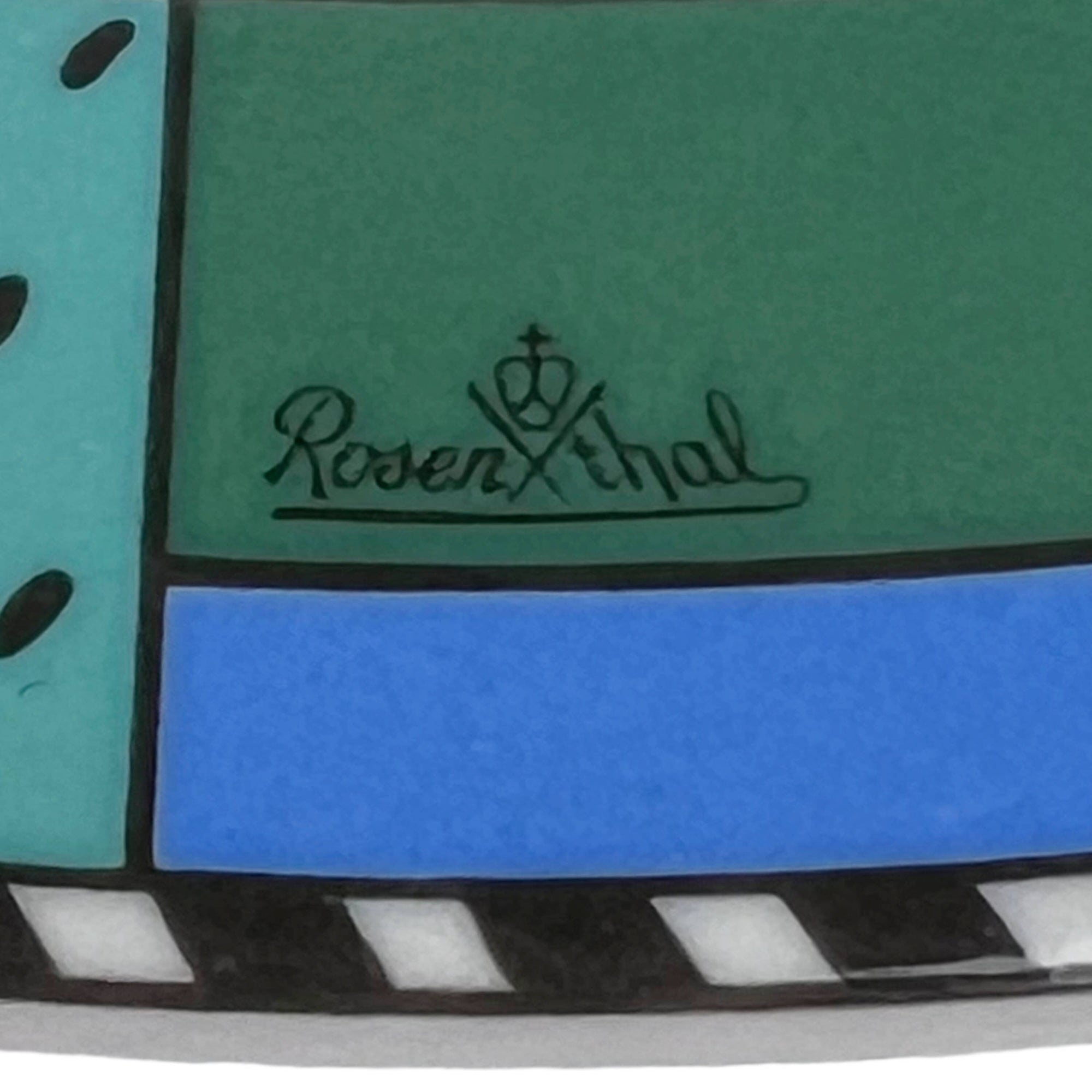 Vintage 1990s Rosenthal Porcelain Memphis Style Metropol Dinner Plate by Barbara Brenner - Poppy's Vintage Clothing