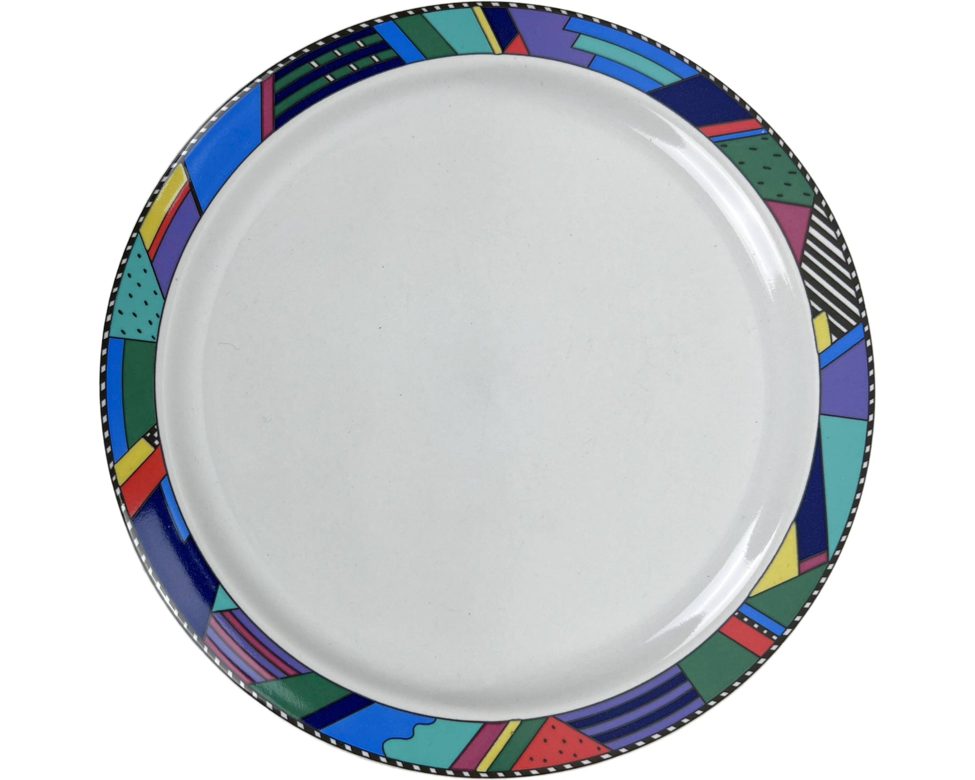 Vintage 1990s Rosenthal Porcelain Memphis Style Metropol Salad Plate by Barbara Brenner - Poppy's Vintage Clothing