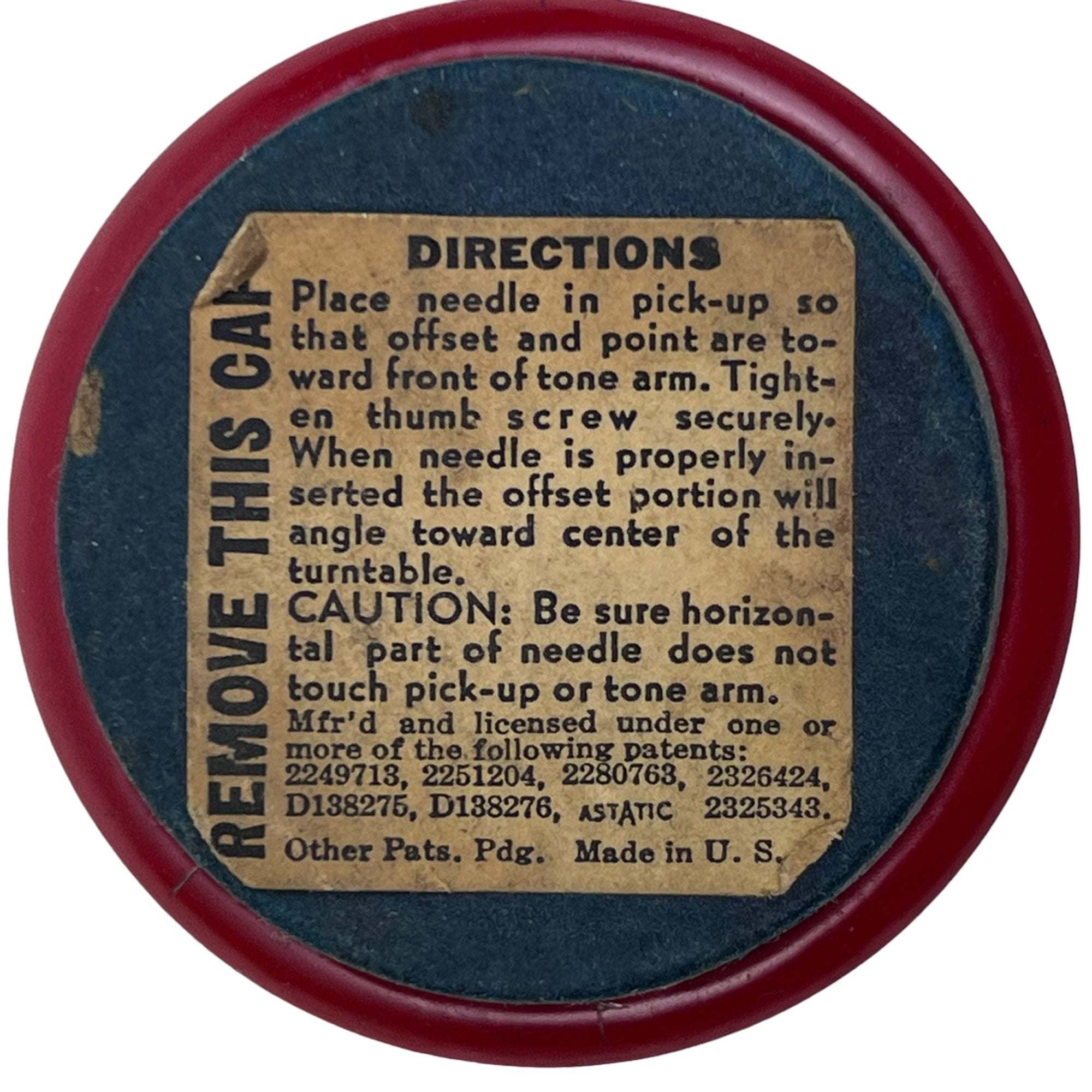 Vintage 1940s Fidelitone Master Phonograph Needle Case & Brush - No Needle - Poppy's Vintage Clothing