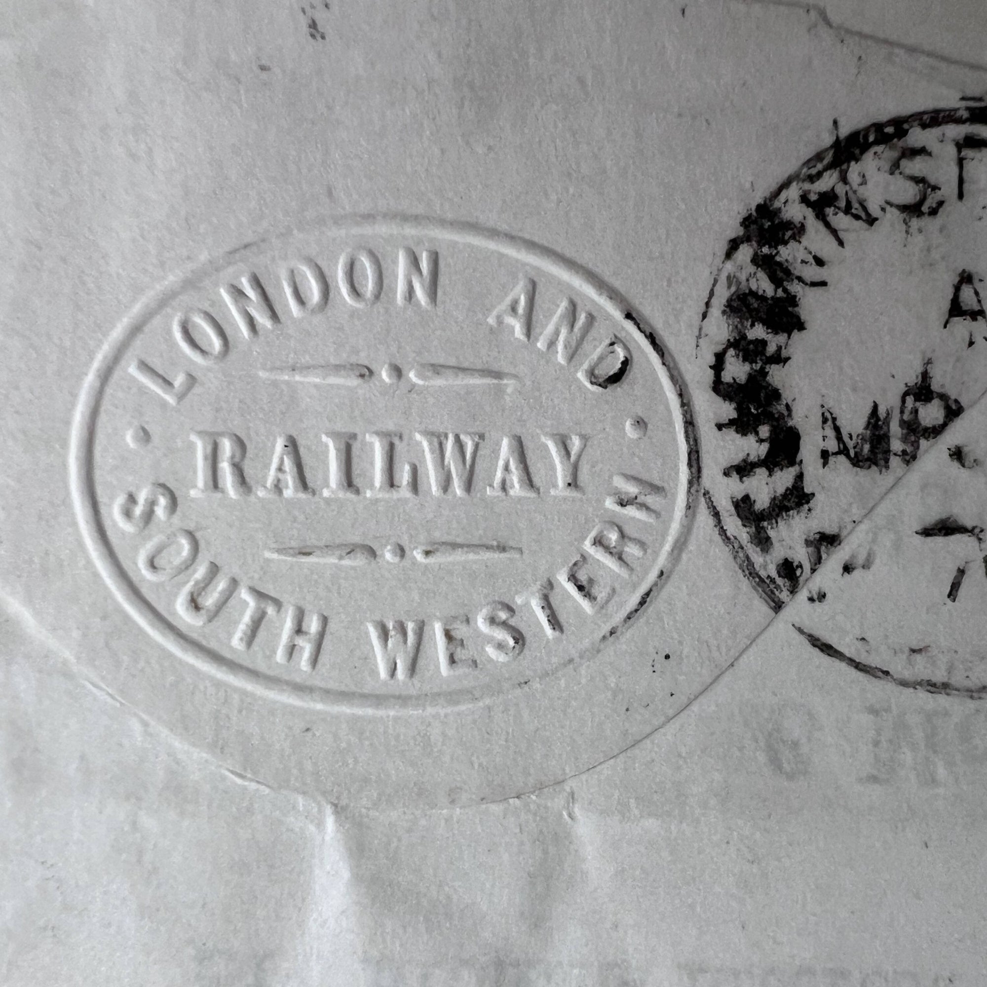 Antique 1869 London & South Western Railway Warrant in Envelope Form - Poppy's Vintage Clothing