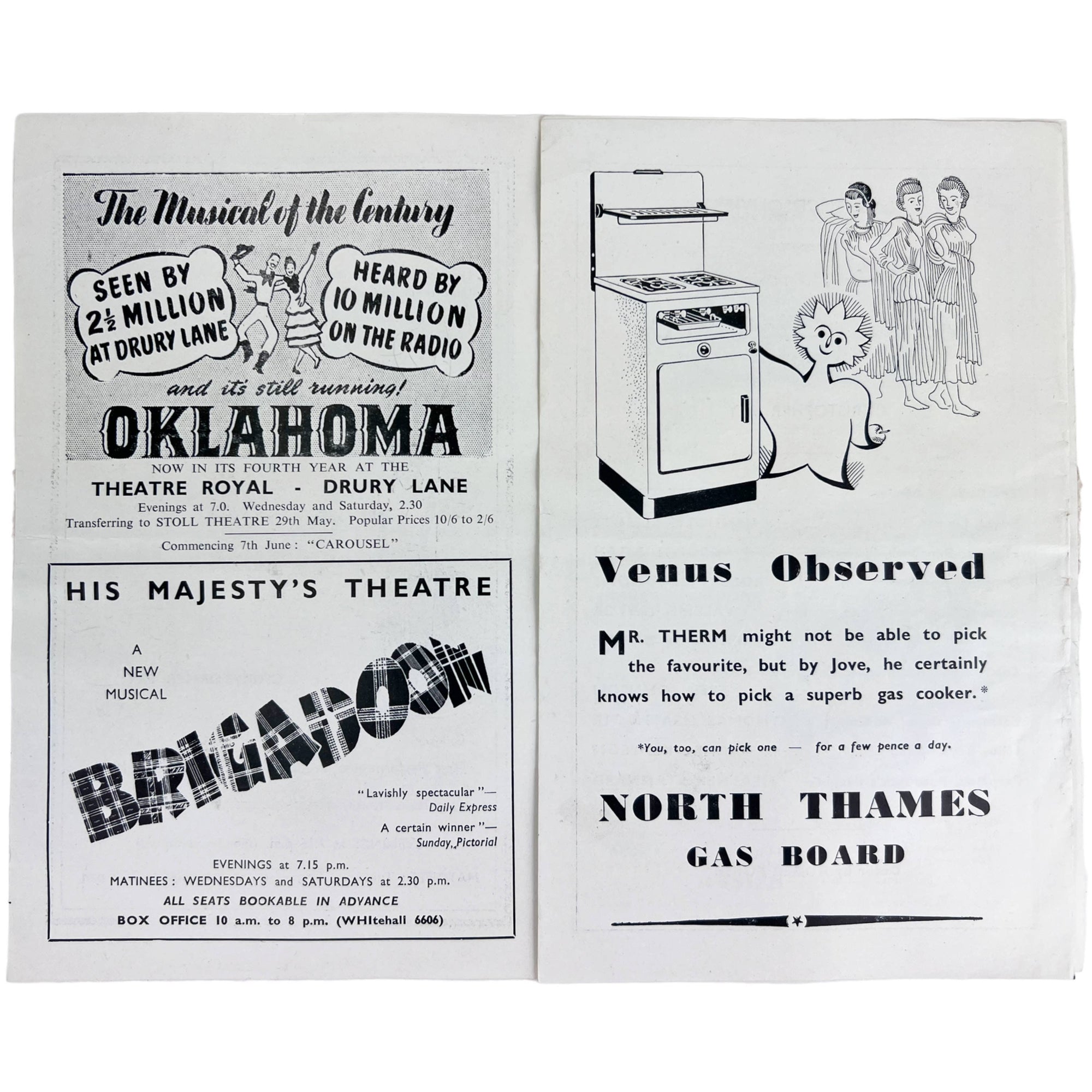 Vintage Laurence Olivier Autograph 1950 Autographed Program Venus Observed Playbill - Poppy's Vintage Clothing