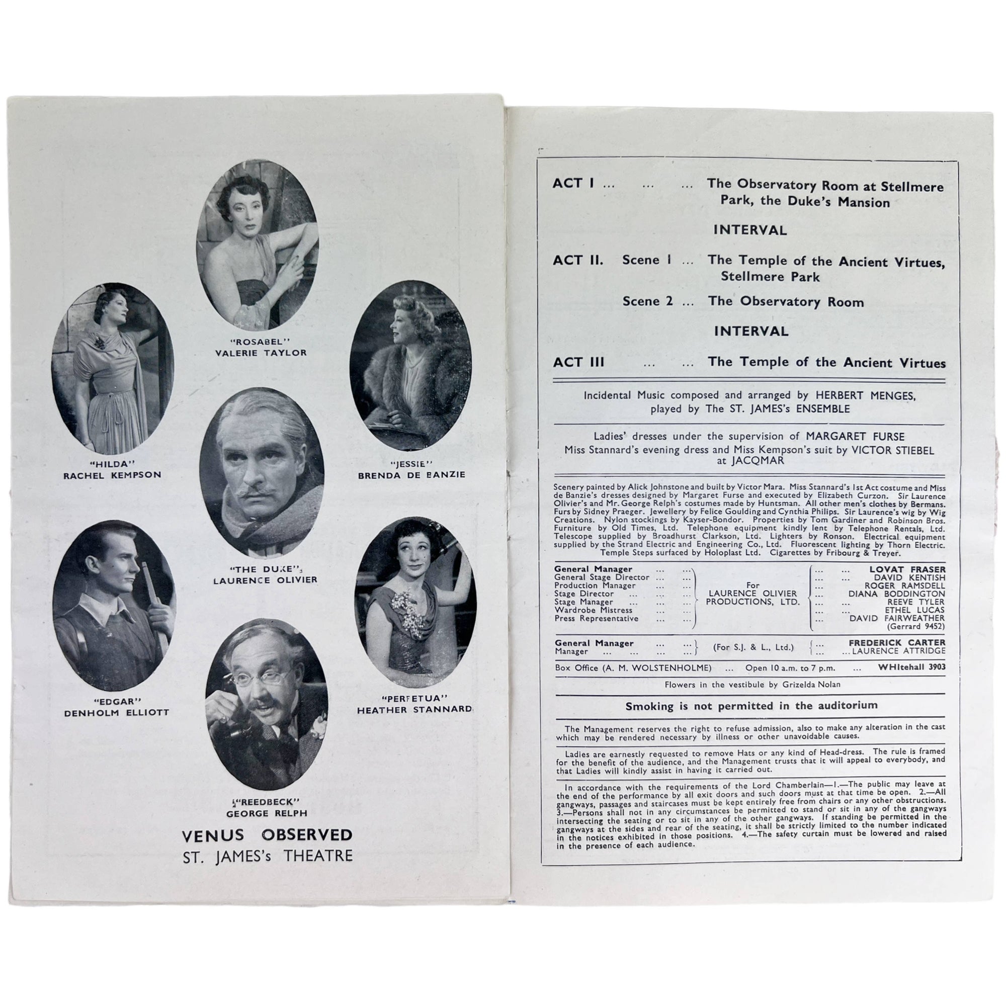 Vintage Laurence Olivier Autograph 1950 Autographed Program Venus Observed Playbill - Poppy's Vintage Clothing