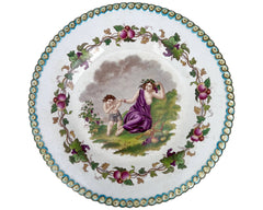 Antique Polychrome Plate 1862 Transferware HK Puiz Browne Illustration - Poppy's Vintage Clothing