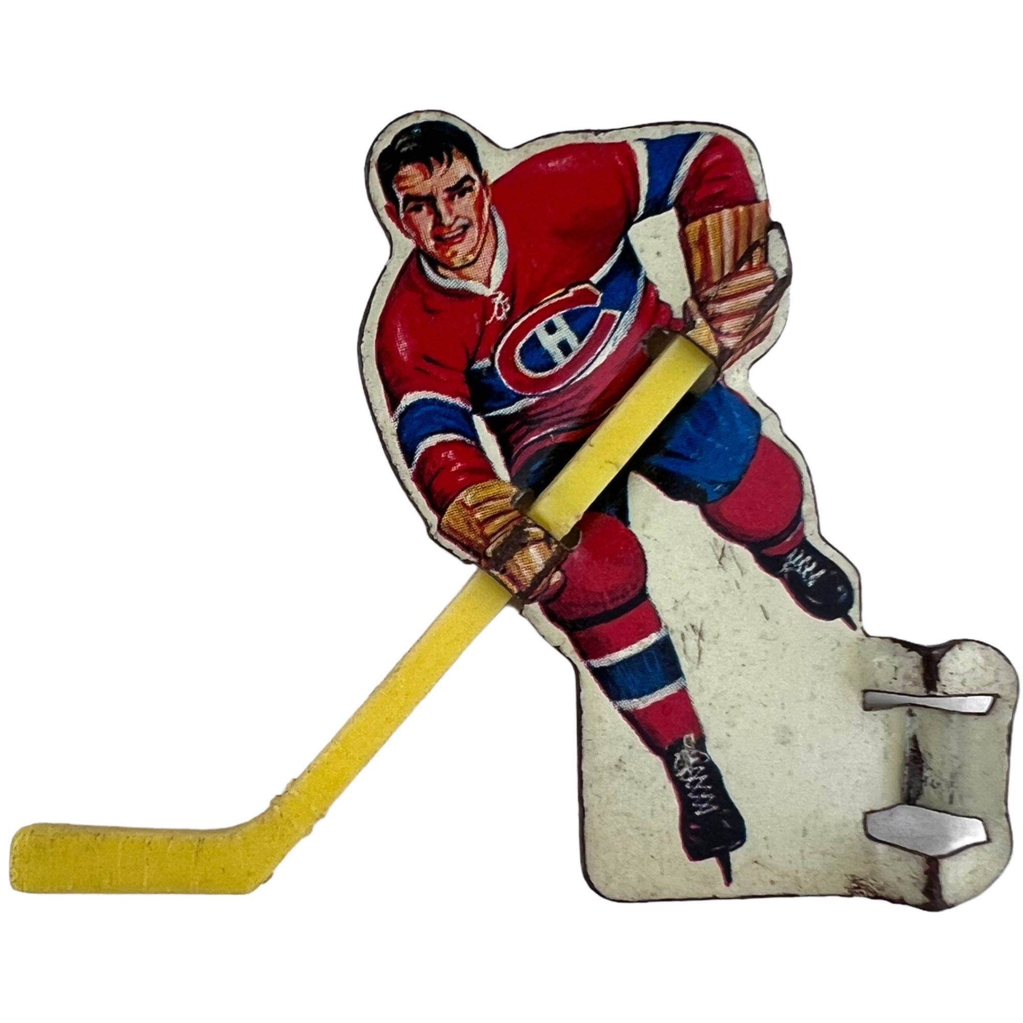 Vintage 1960s Hockey Players Metal with Plastic Sticks for Eagle Game Montreal Canadiens - Poppy's Vintage Clothing