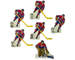 Vintage 1960s Hockey Players Metal with Plastic Sticks for Eagle Game Montreal Canadiens - Poppy's Vintage Clothing
