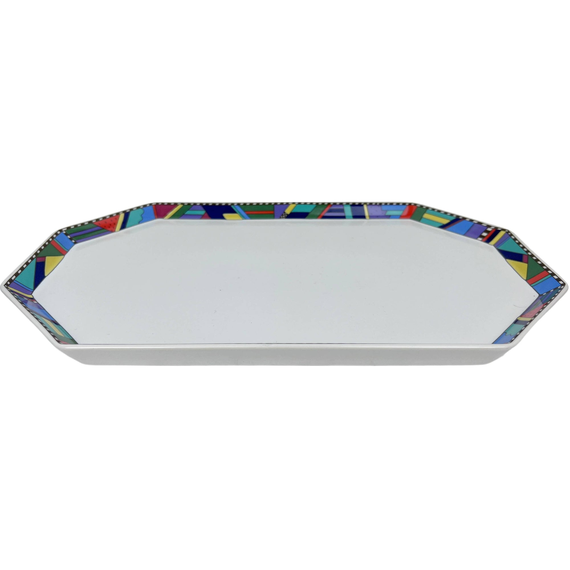 Vintage 1990s Rosenthal Porcelain Memphis Style Metropol Serving Platter 15 by Barbara Brenner - Poppy's Vintage Clothing