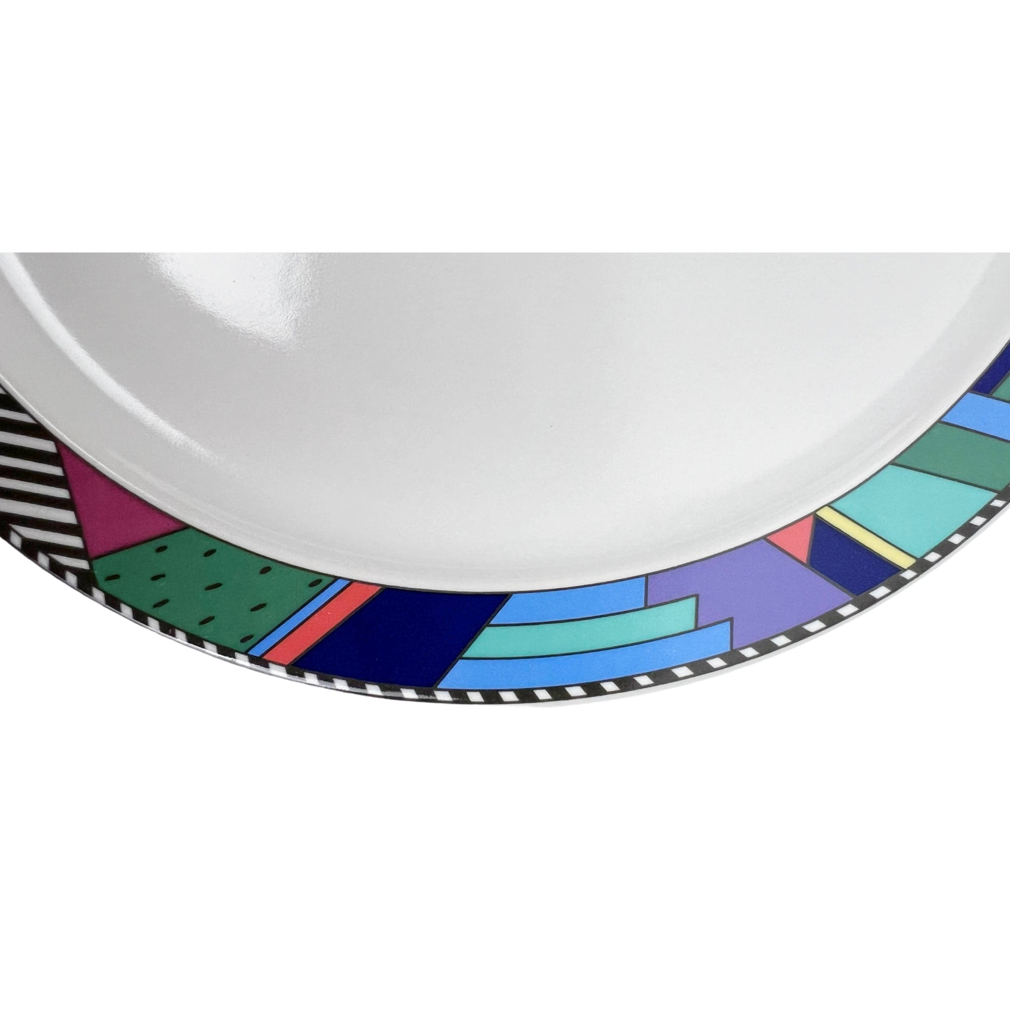 Vintage 1990s Rosenthal Porcelain Memphis Style Metropol Dinner Plate by Barbara Brenner - Poppy's Vintage Clothing