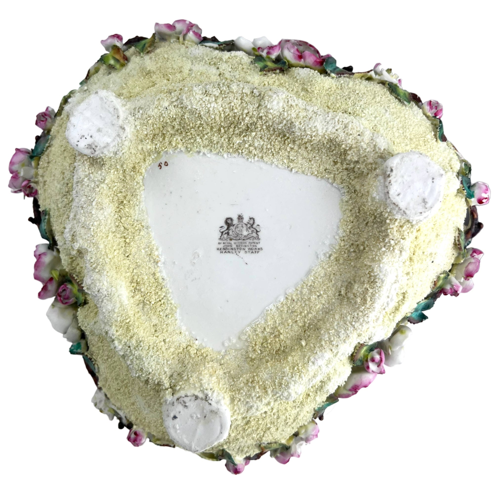 Antique Victorian Porcelain Flower Basket John Bevington Hanley Staffordshire c 1880 - Poppy's Vintage Clothing