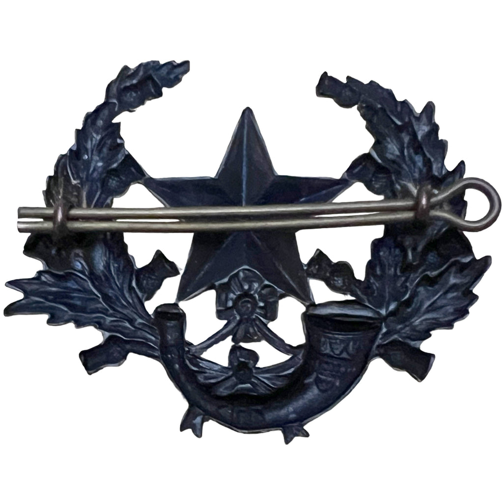 Cameronians Scottish Rifles BB Cap Badge Blackened Brass w Provenance Boer War Era - Poppy's Vintage Clothing