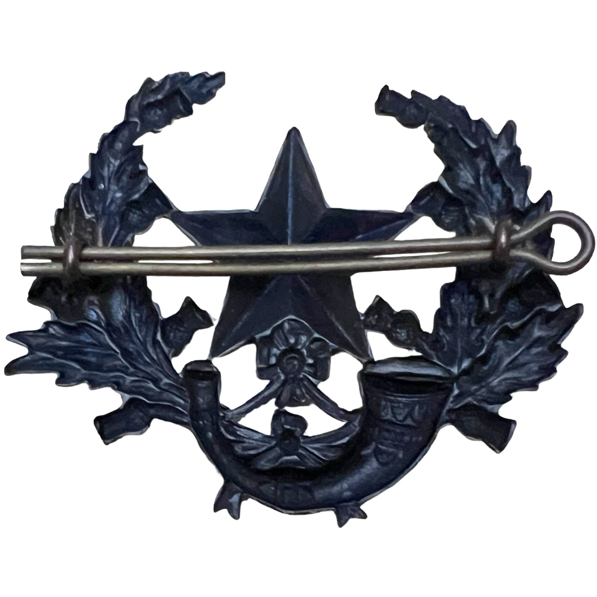 Cameronians Scottish Rifles BB Cap Badge Blackened Brass w Provenance Boer War Era - Poppy's Vintage Clothing