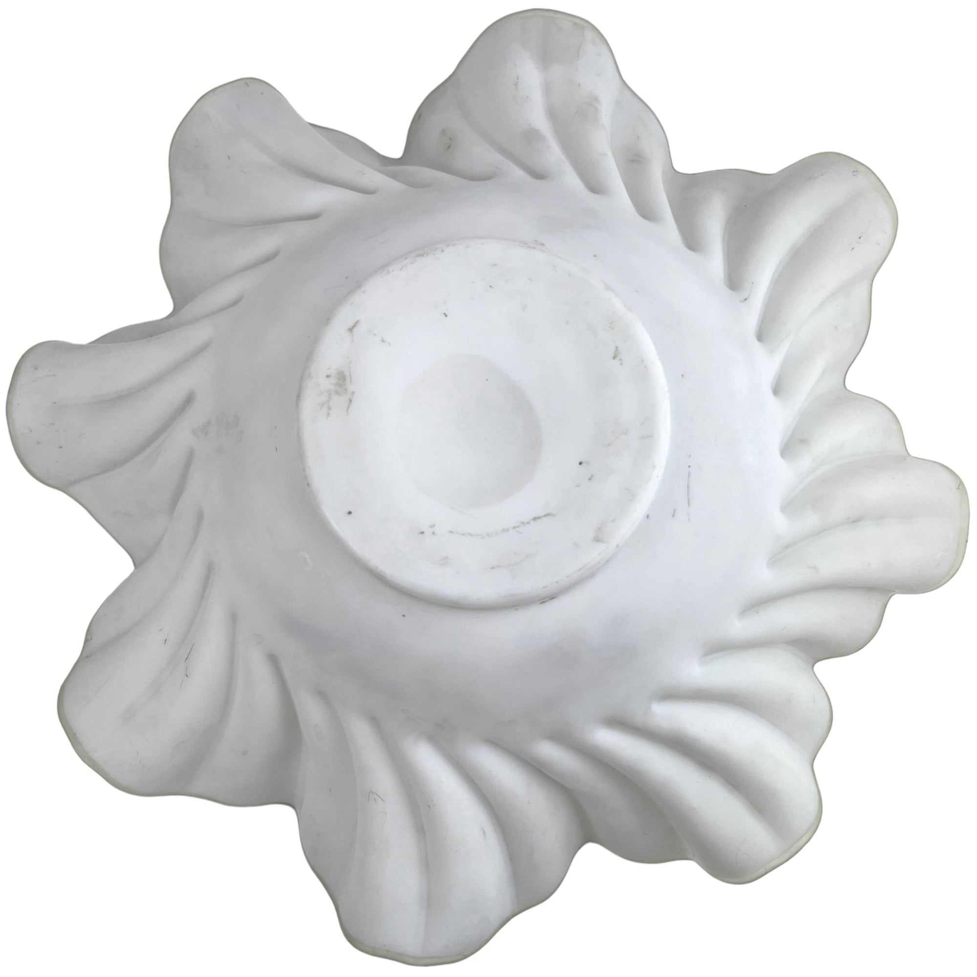 Antique Victorian Enamelled Uranium Glass Brides Basket Ruffled Bowl - Poppy's Vintage Clothing