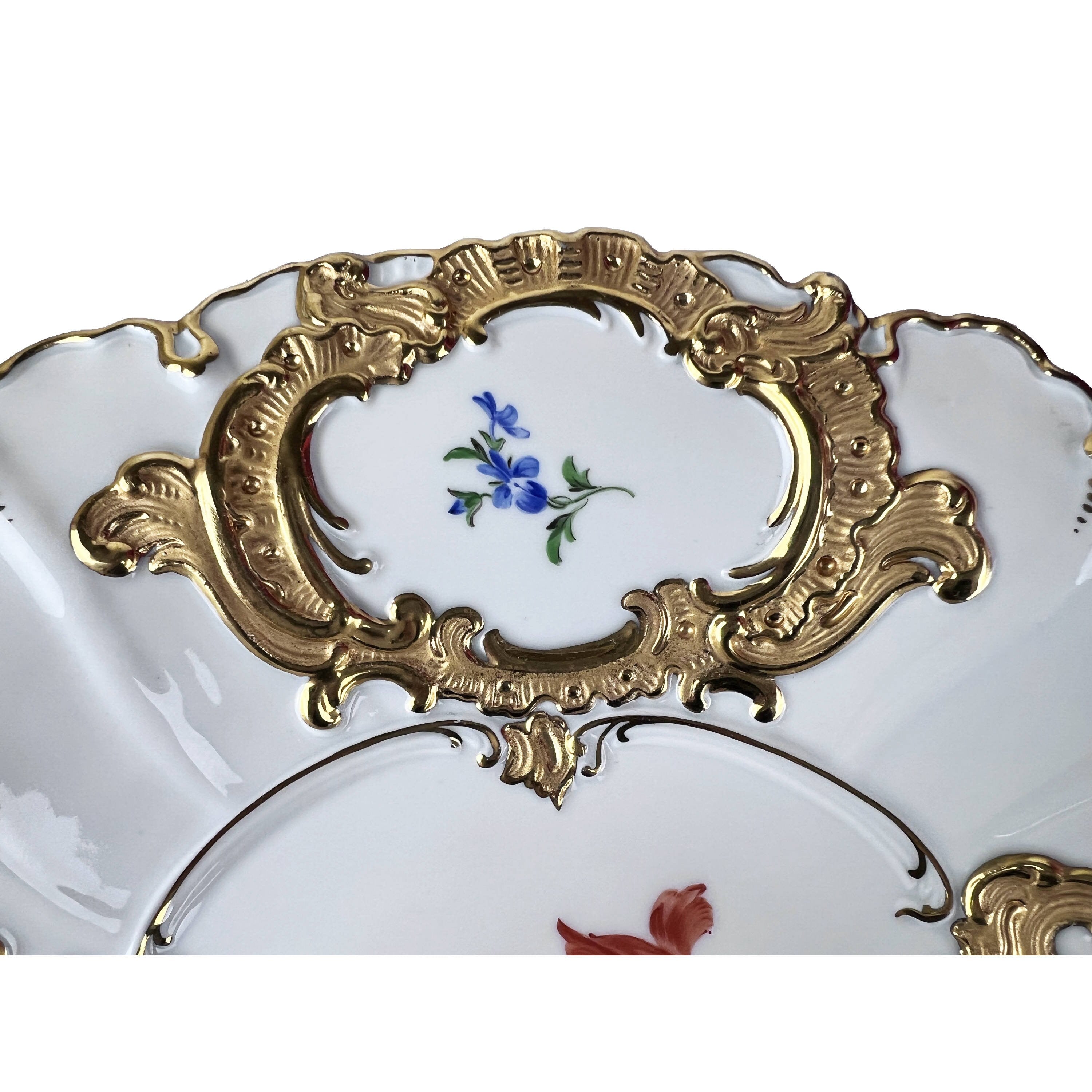 Vintage 1930s Meissen Porcelain Charger Bowl Dish Hand Painted