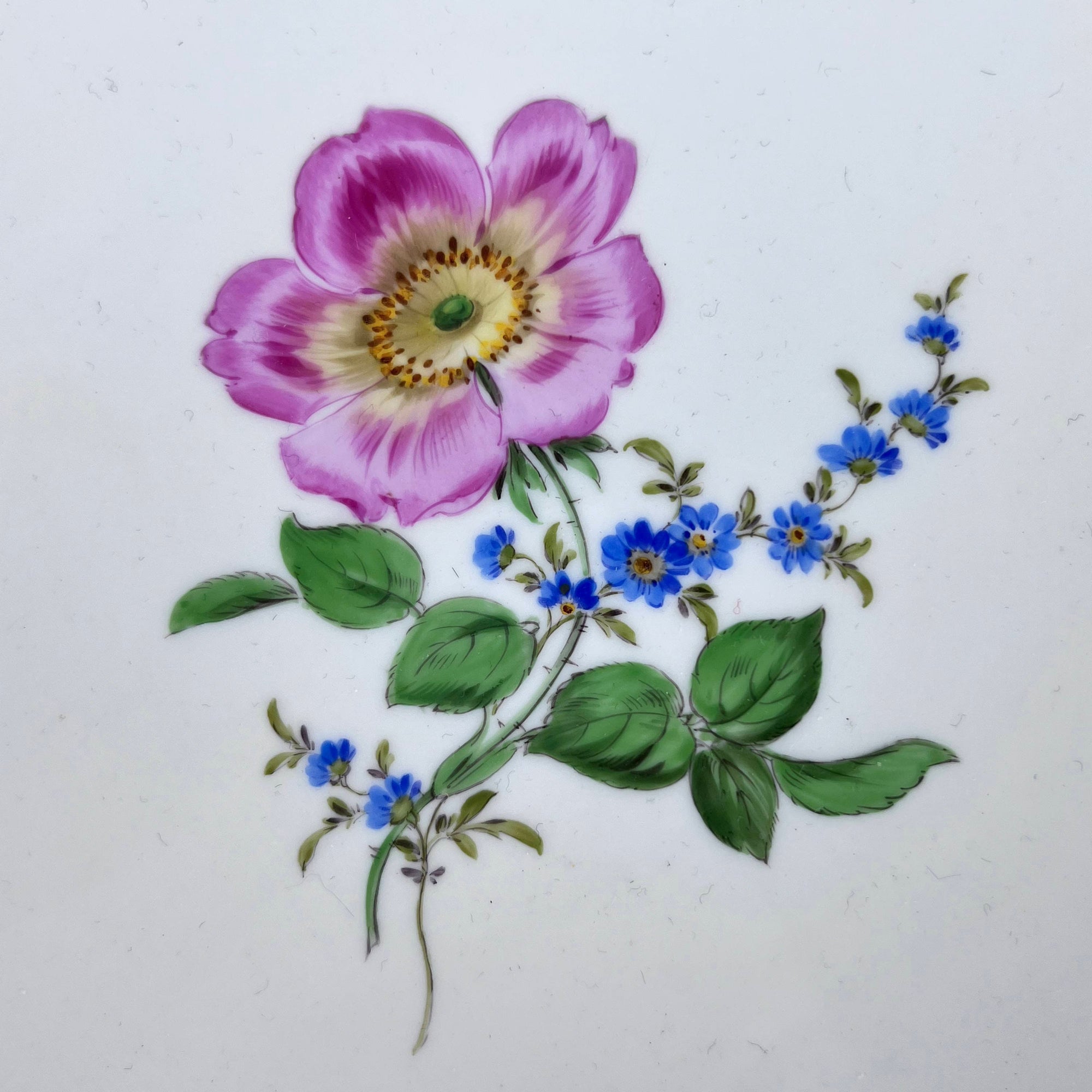 Large Vintage 1930s Meissen Porcelain Bowl Hand Painted Gold & Polychrome Flowers - Poppy's Vintage Clothing