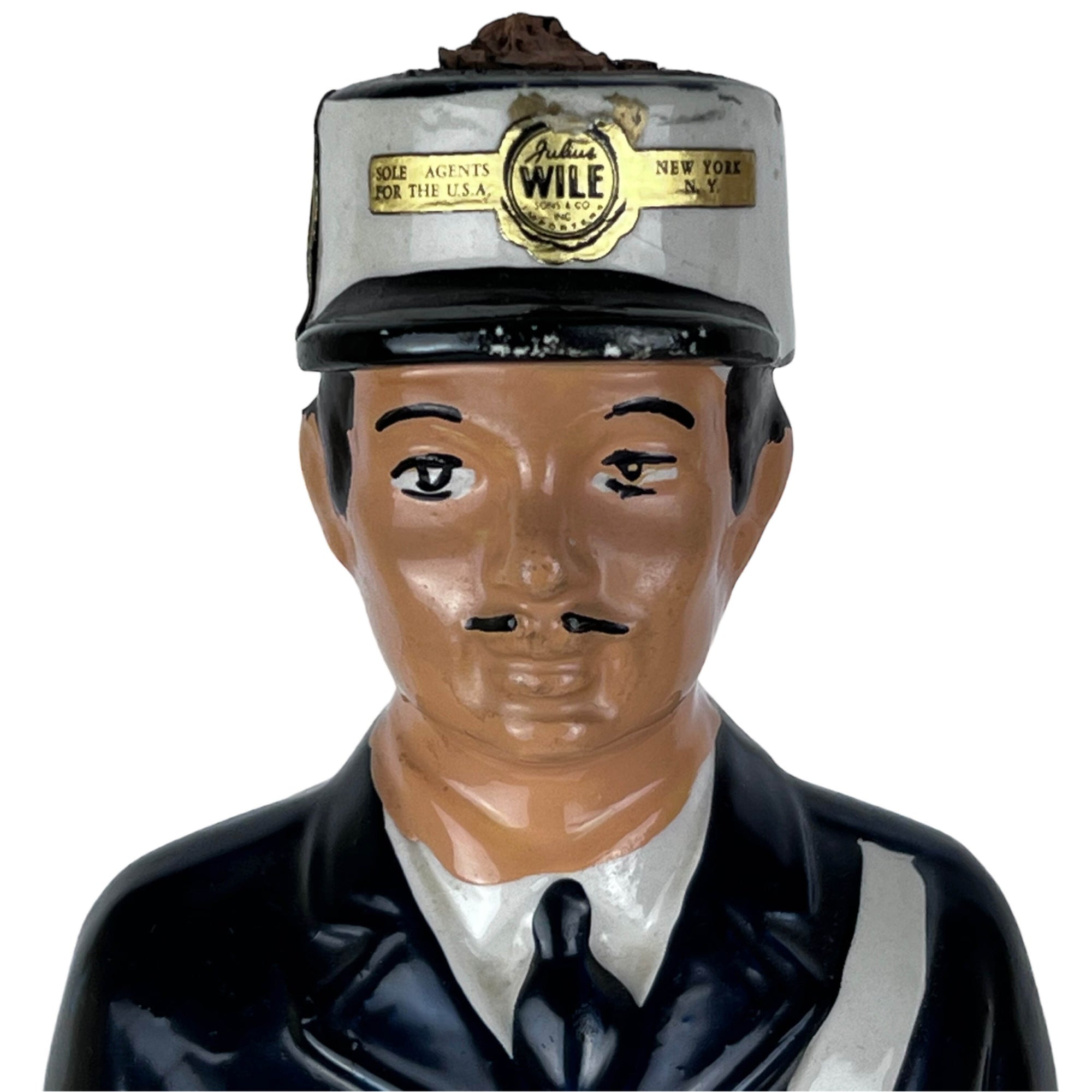 Vintage 1970 French Gendarme Figural Bottle Garnier Liqueur Police Man - Poppy's Vintage Clothing