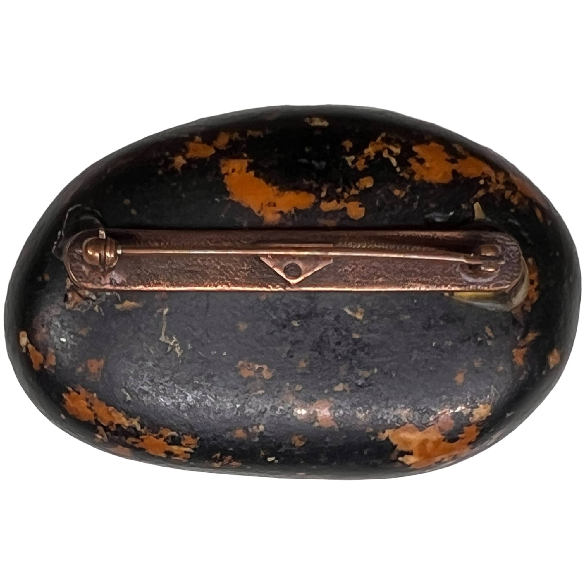 Vintage 1980s Ben Amun Brooch Japonaiserie Stone Form Plastic Resin - Poppy's Vintage Clothing