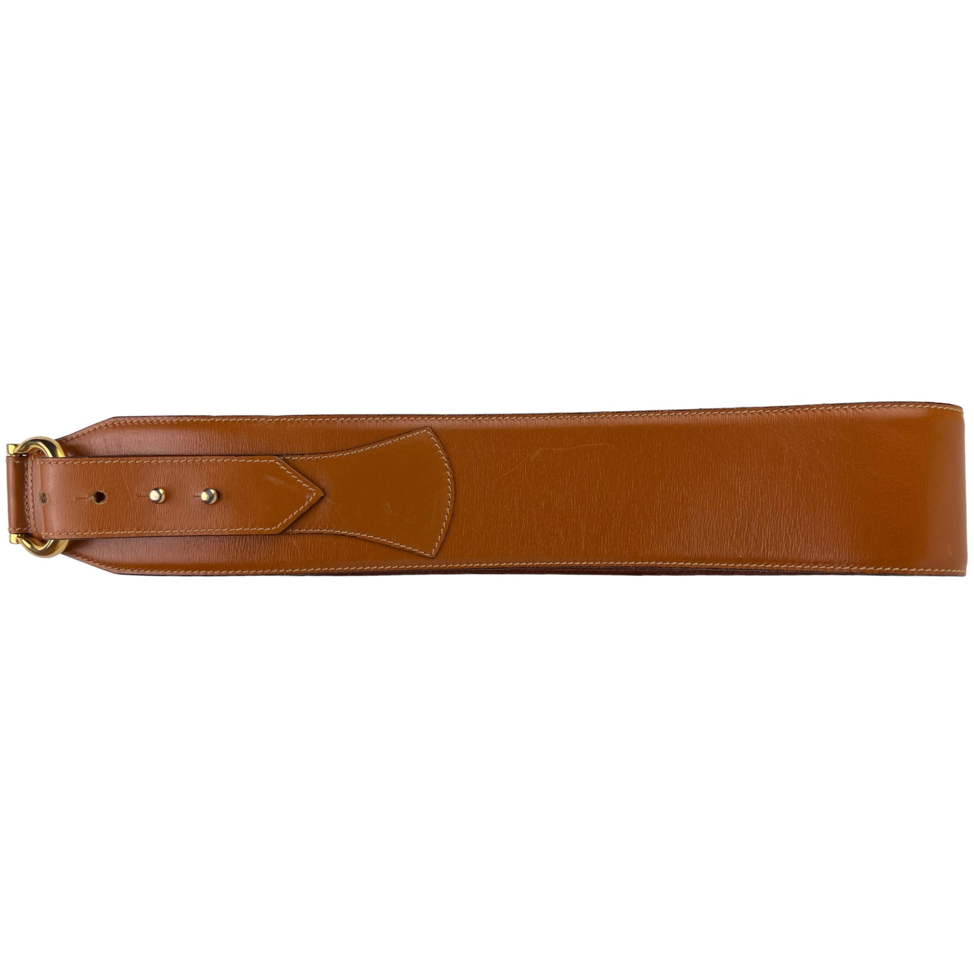 Vintage 1980s Celine Paris Brown Leather Belt Ladies Size M 75cm - Poppy's Vintage Clothing