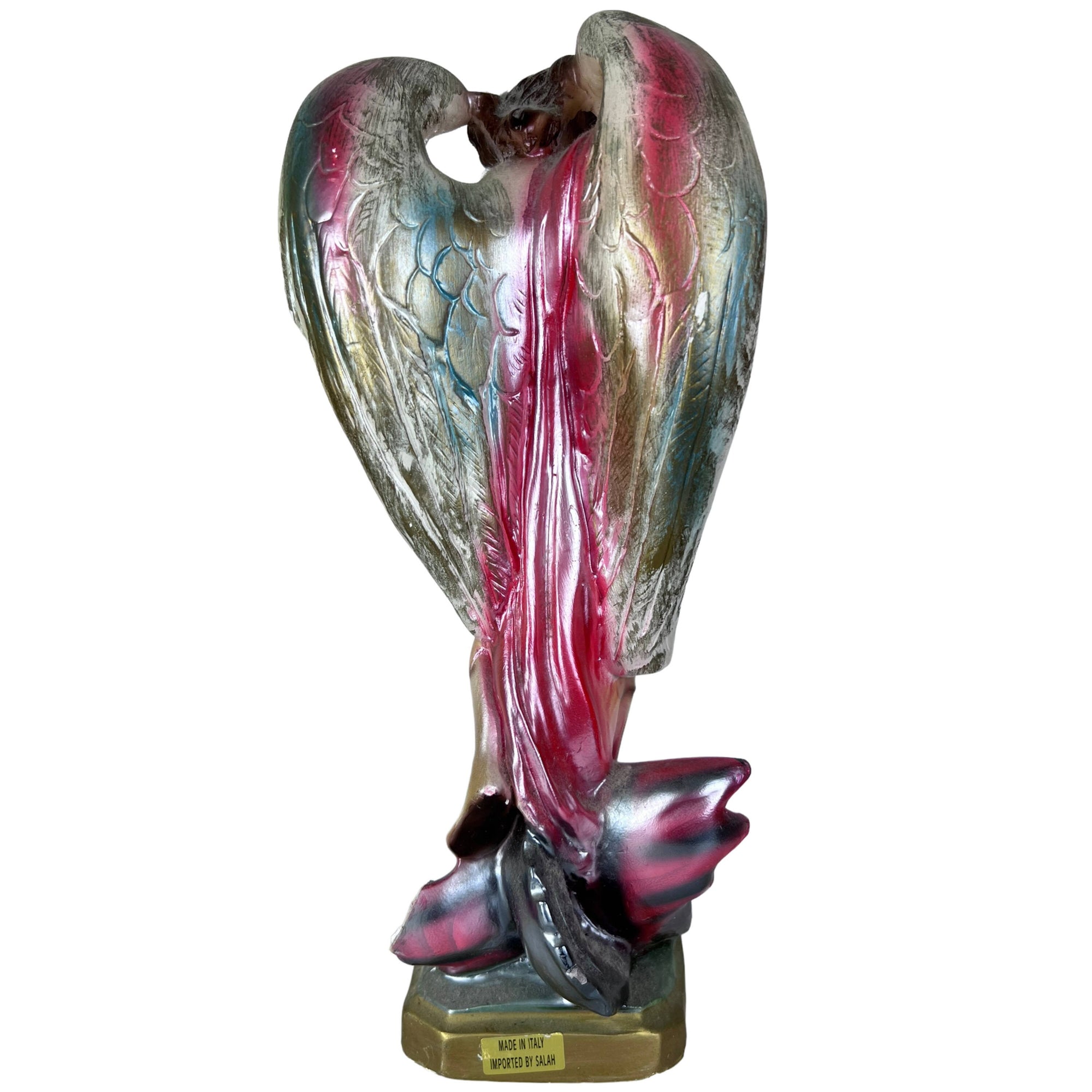 Vintage Chalkware Figurine Archangel Michael Killing Satan - Poppy's Vintage Clothing