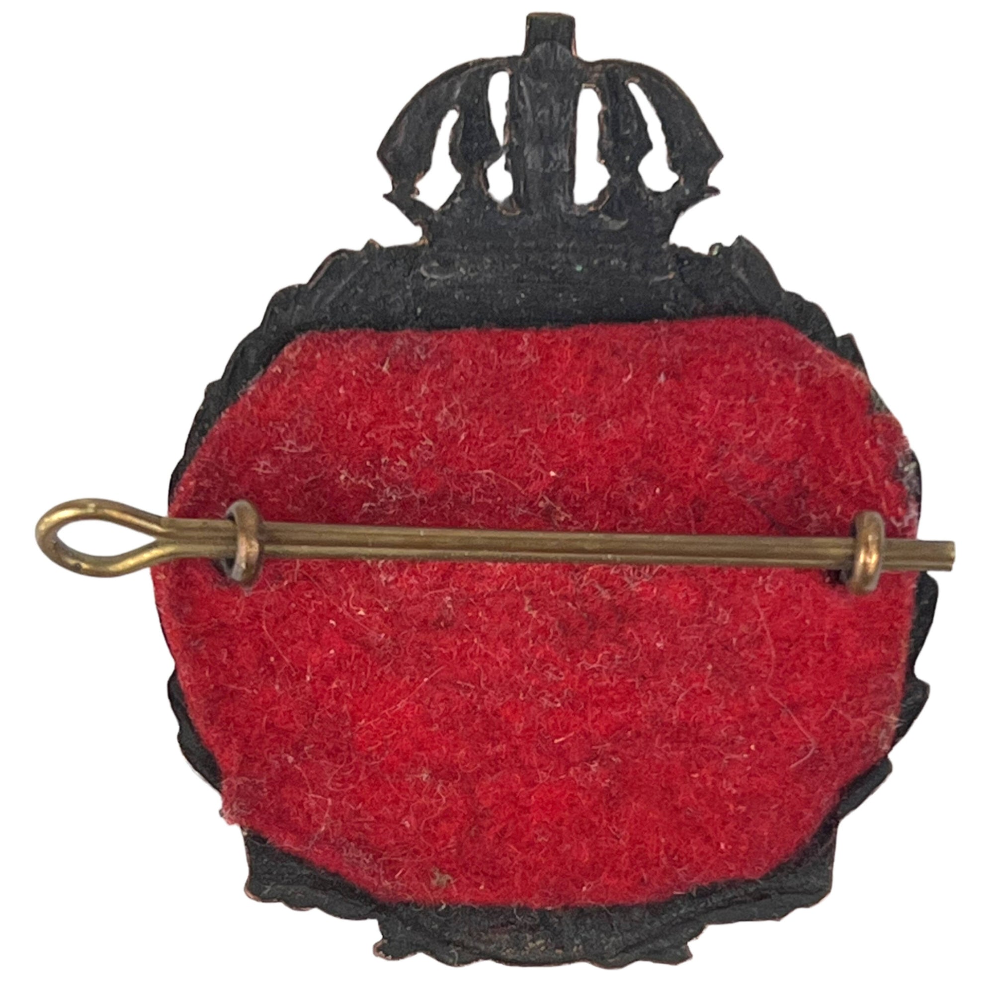 WWII Canadian Cap Badge Royal Rifles of Canada Blackened with Lugs & Pin - Poppy's Vintage Clothing