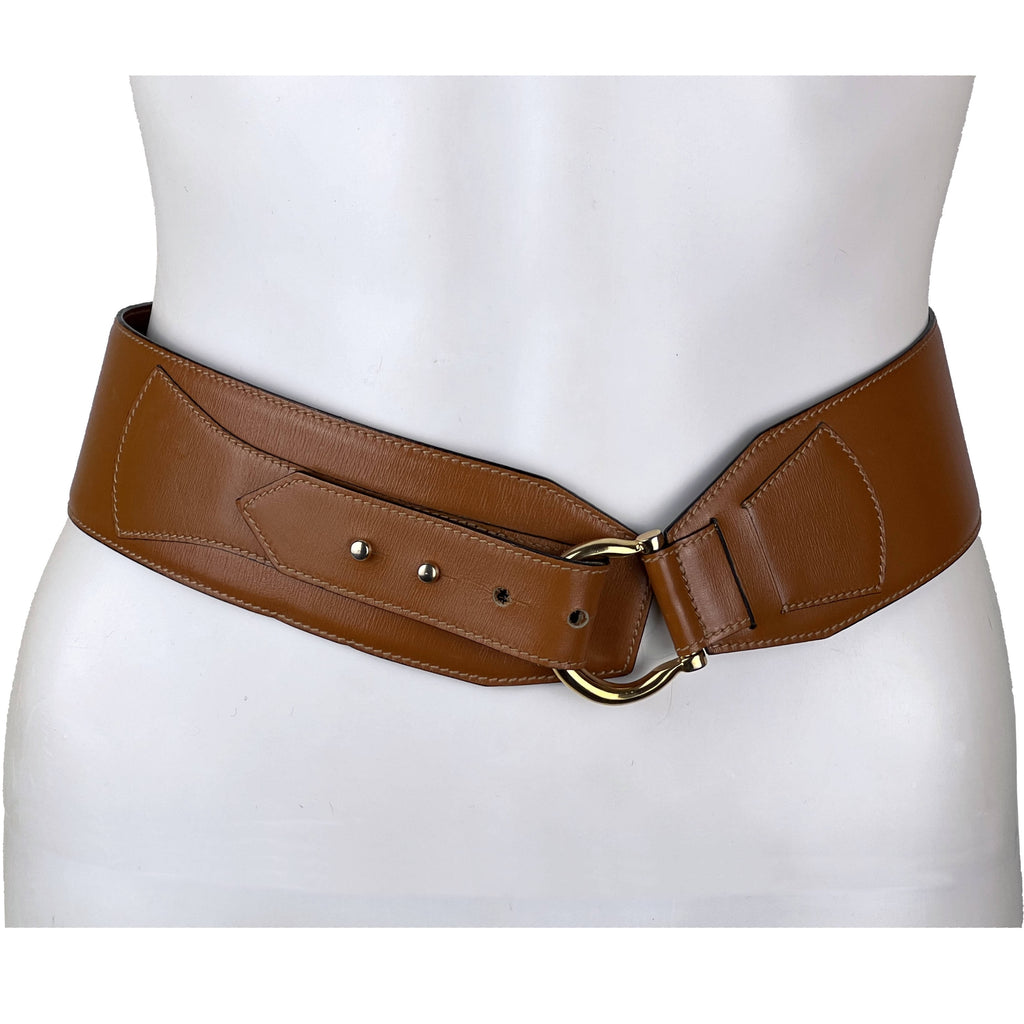 Vintage 1980s Celine Paris Brown Leather Belt Ladies Size M 75cm - Poppy's Vintage Clothing