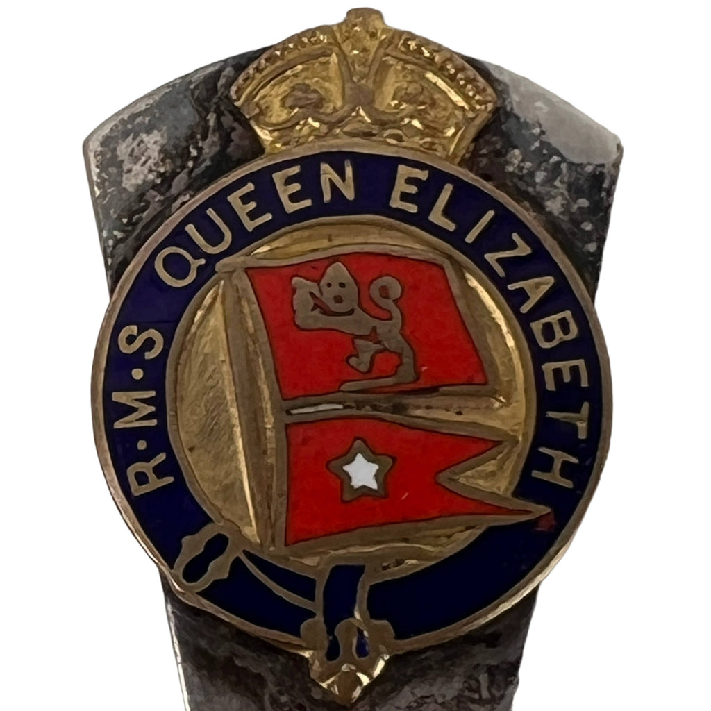 Vintage 1940s  RMS Queen Elizabeth Tea Caddy Spoon Cunard White Star Line Steamship - Poppy's Vintage Clothing