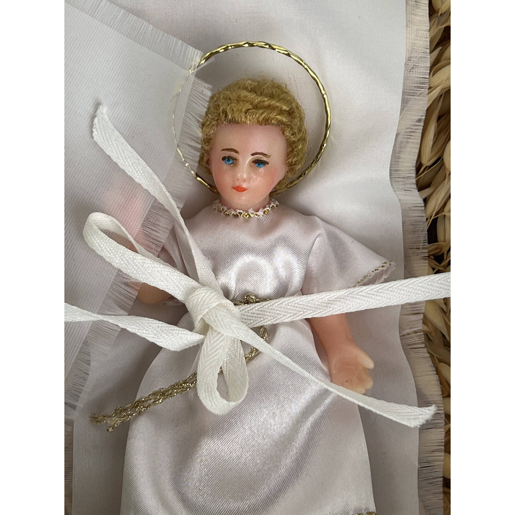 Vintage Wax Baby Jesus Doll for Christmas Nativity Scene Unused in Box - Poppy's Vintage Clothing