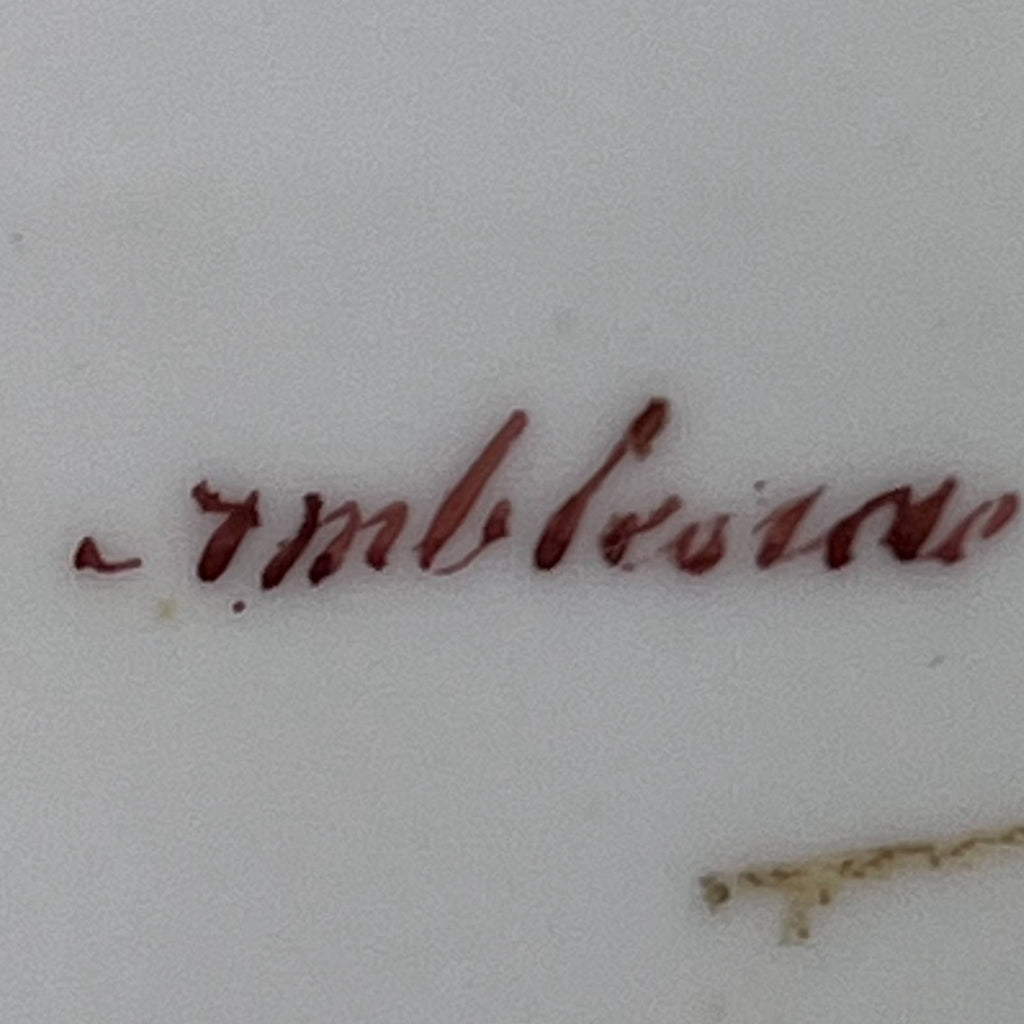 Antique H&R Daniel Queens Shape Low Comport Hand Painted Ambleside Cumbria Footed Plate - Poppy's Vintage Clothing