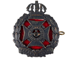 WWII Canadian Cap Badge Royal Rifles of Canada Blackened with Lugs & Pin - Poppy's Vintage Clothing