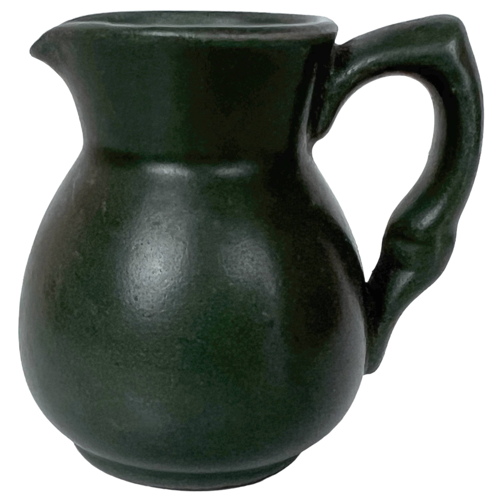 Antique Lovatt Langley Miniature Jug Pitcher Green Glaze 2.375 Tall - Poppy's Vintage Clothing