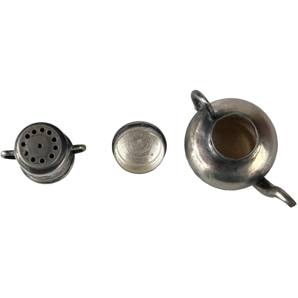 Antique 19th c French 800 Silver Miniature Coffee Pot Percolator Dollhouse Decor - Poppy's Vintage Clothing