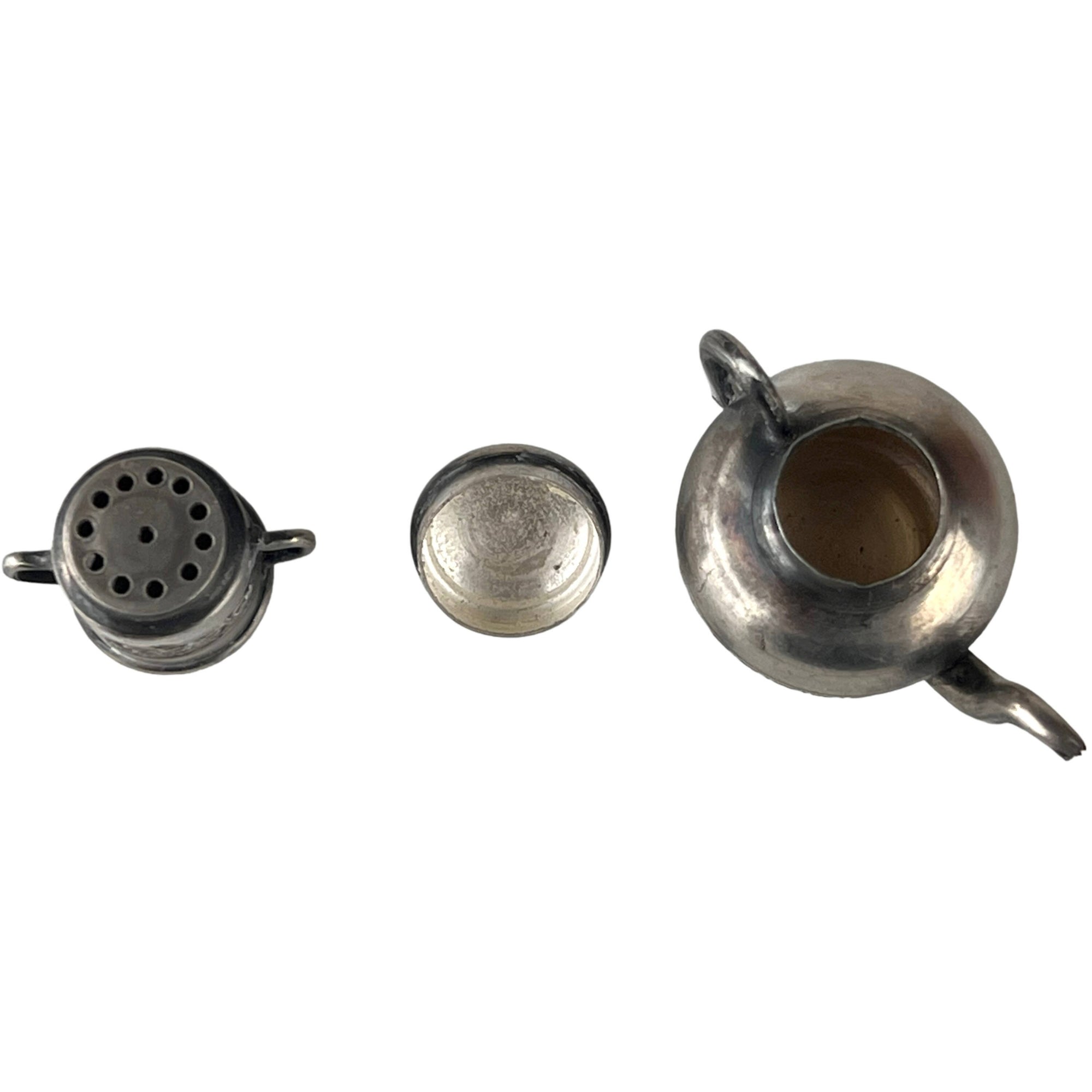 Antique 19th c French 800 Silver Miniature Coffee Pot Percolator Dollhouse Decor - Poppy's Vintage Clothing