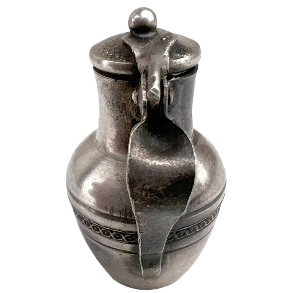 Antique French 800 Silver Dollhouse Miniature Carafe Lidded Pitcher Georges Fechoz - Poppy's Vintage Clothing